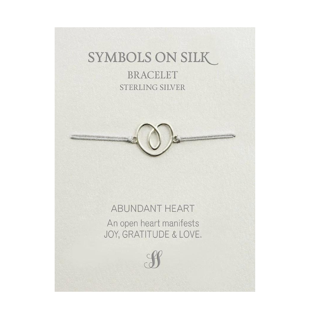 Sterling Silver and Silk Abundant Heart Bracelet