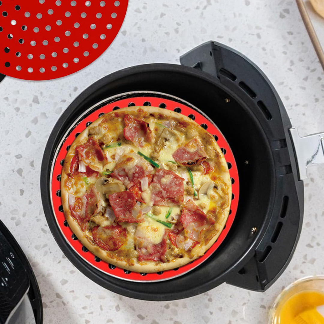 Silicone Non-Stick Air Fryer Liner Mats (Red or Black)