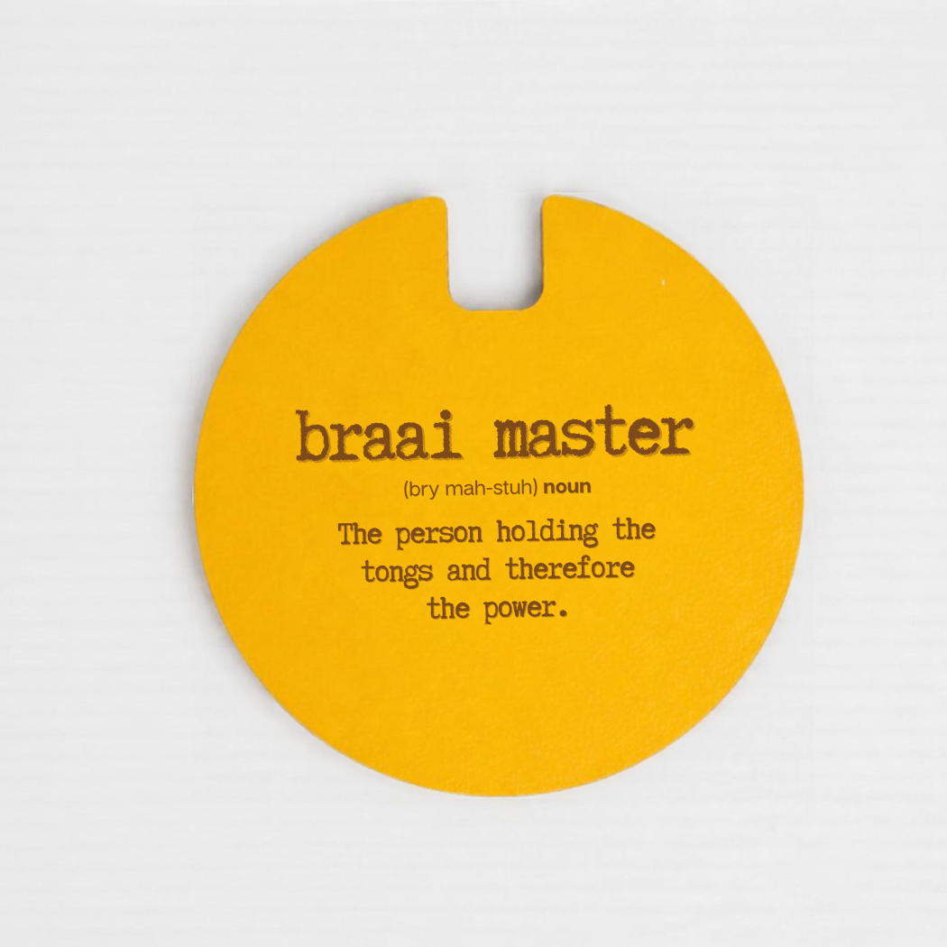 Wooden "Braai Master" Car Licence Disc Holder