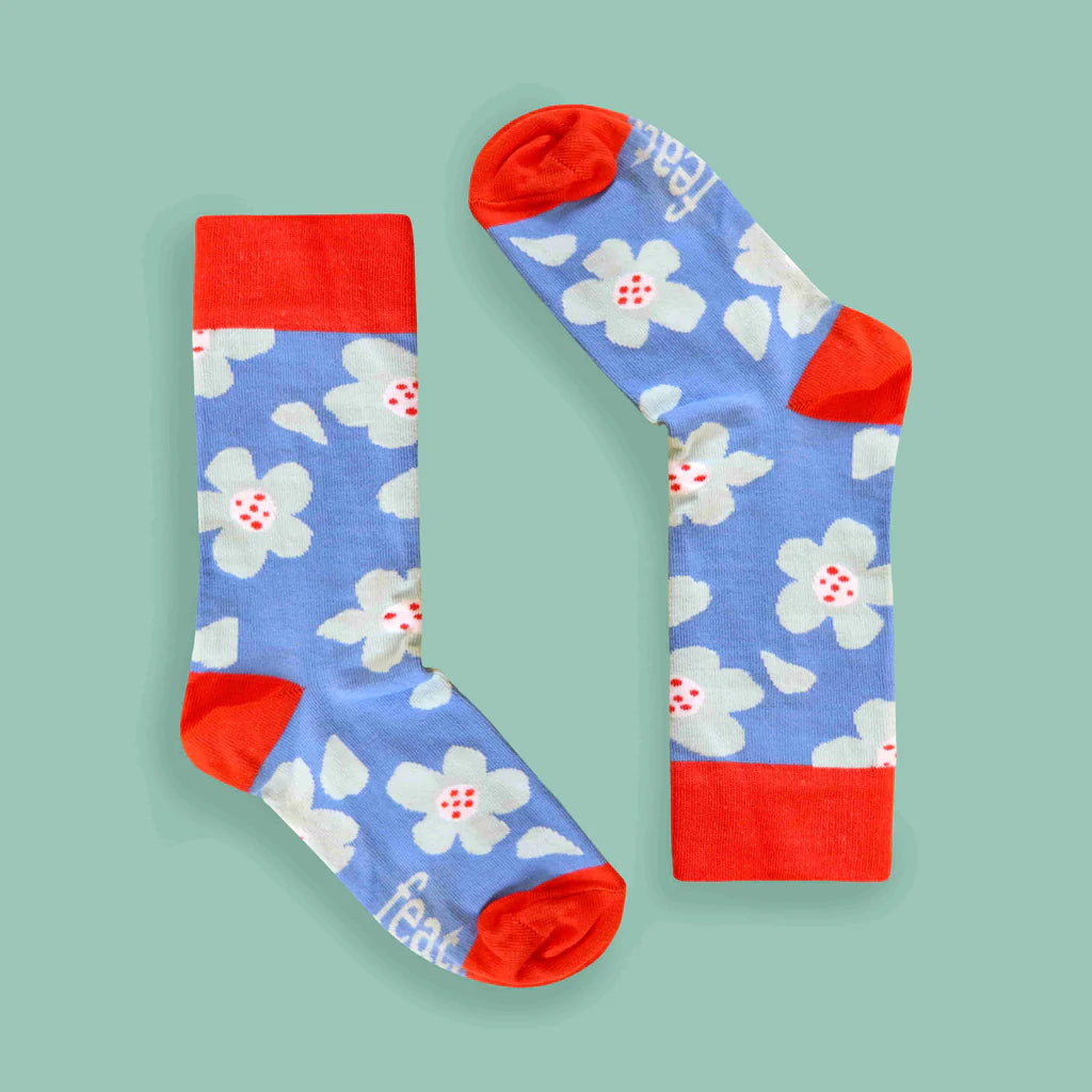 Ladies' 70s Floral Socks (assorted colours)