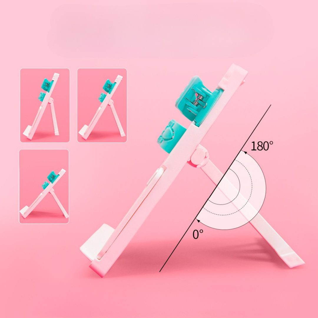 Adjustable Foldable Book Stand (Pink or Blue)