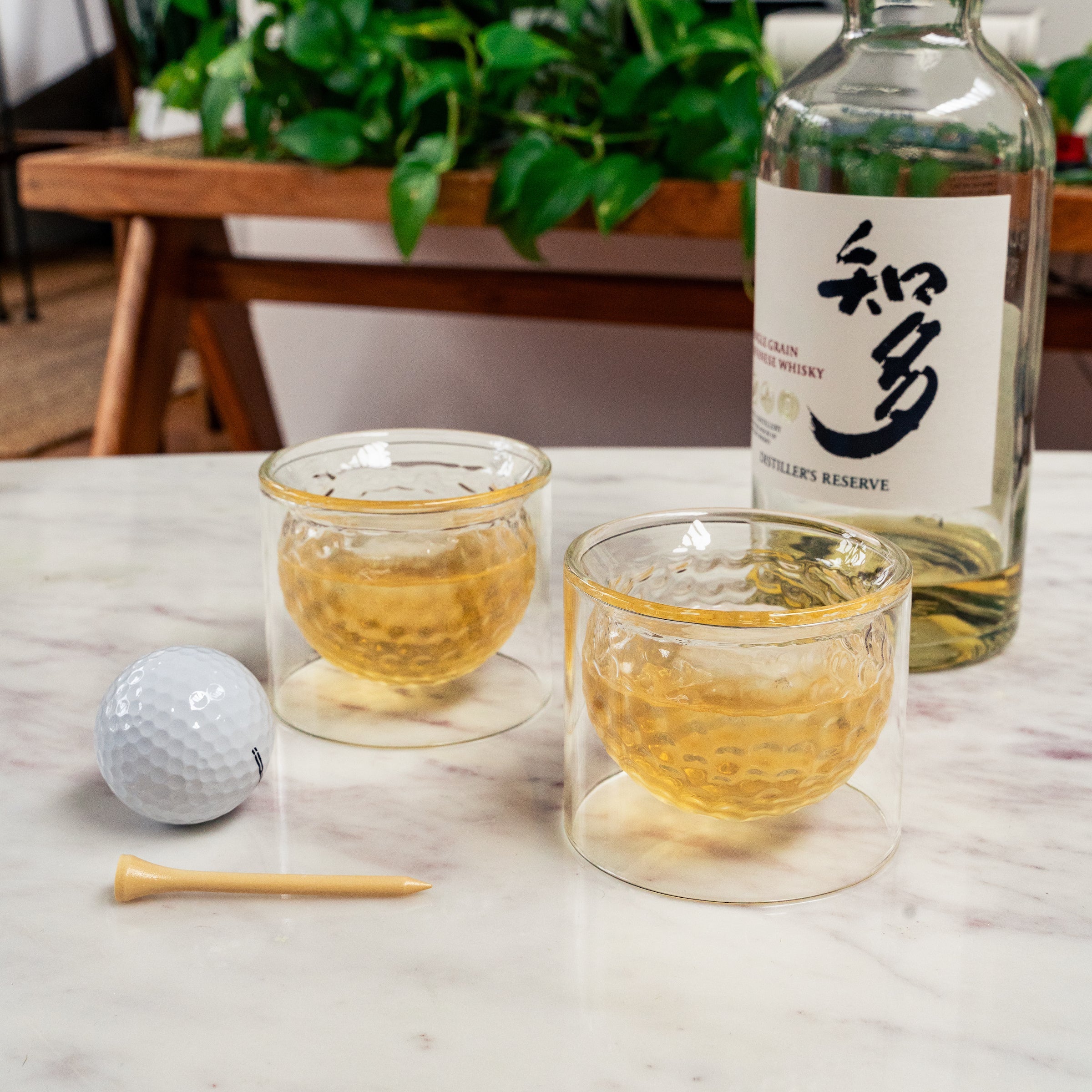 Golf Ball Whiskey Glasses (set of 2)