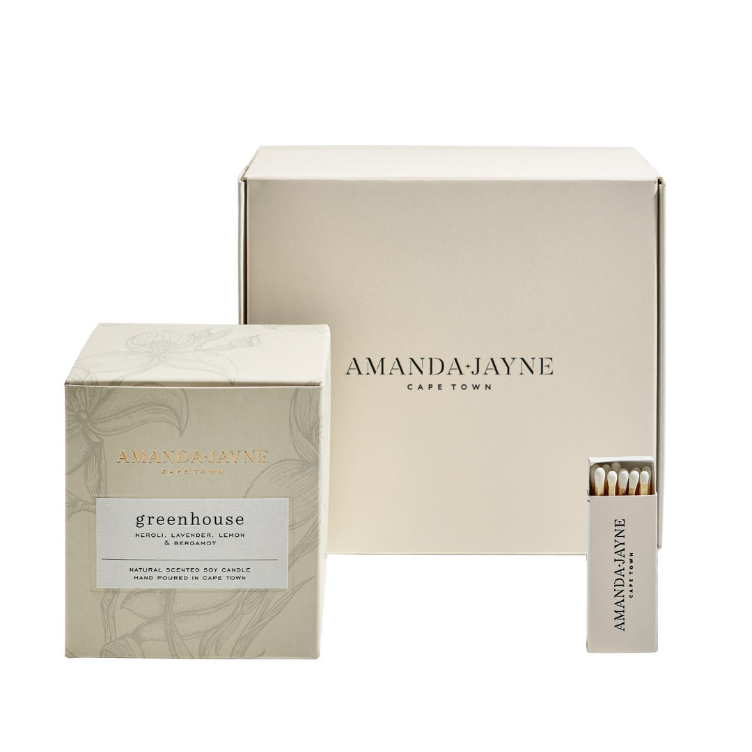 Amanda Jayne Glass Candle & Matches Luxury Gift Set