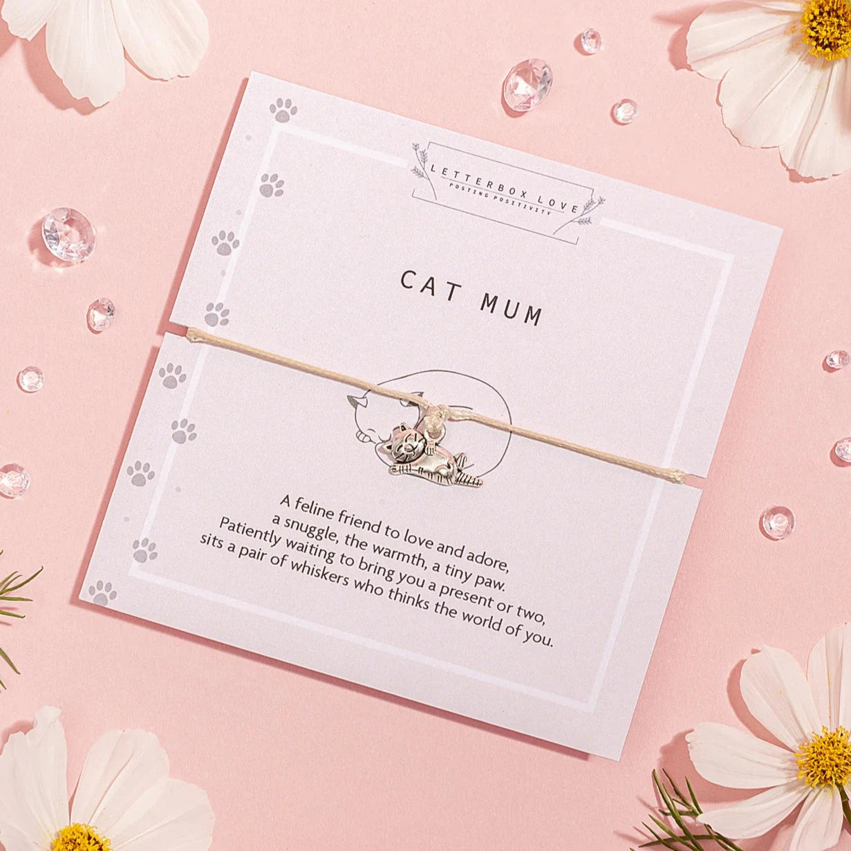 "Cat Mum" Keepsake Bracelet and Card Set