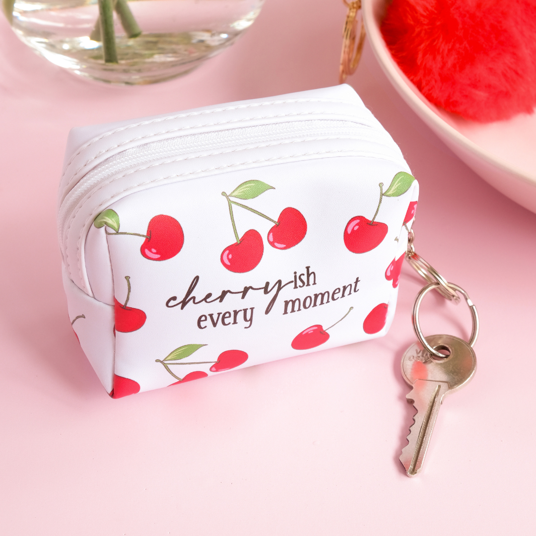 "Cherry-ish Every Moment" Keyring Coin Purse