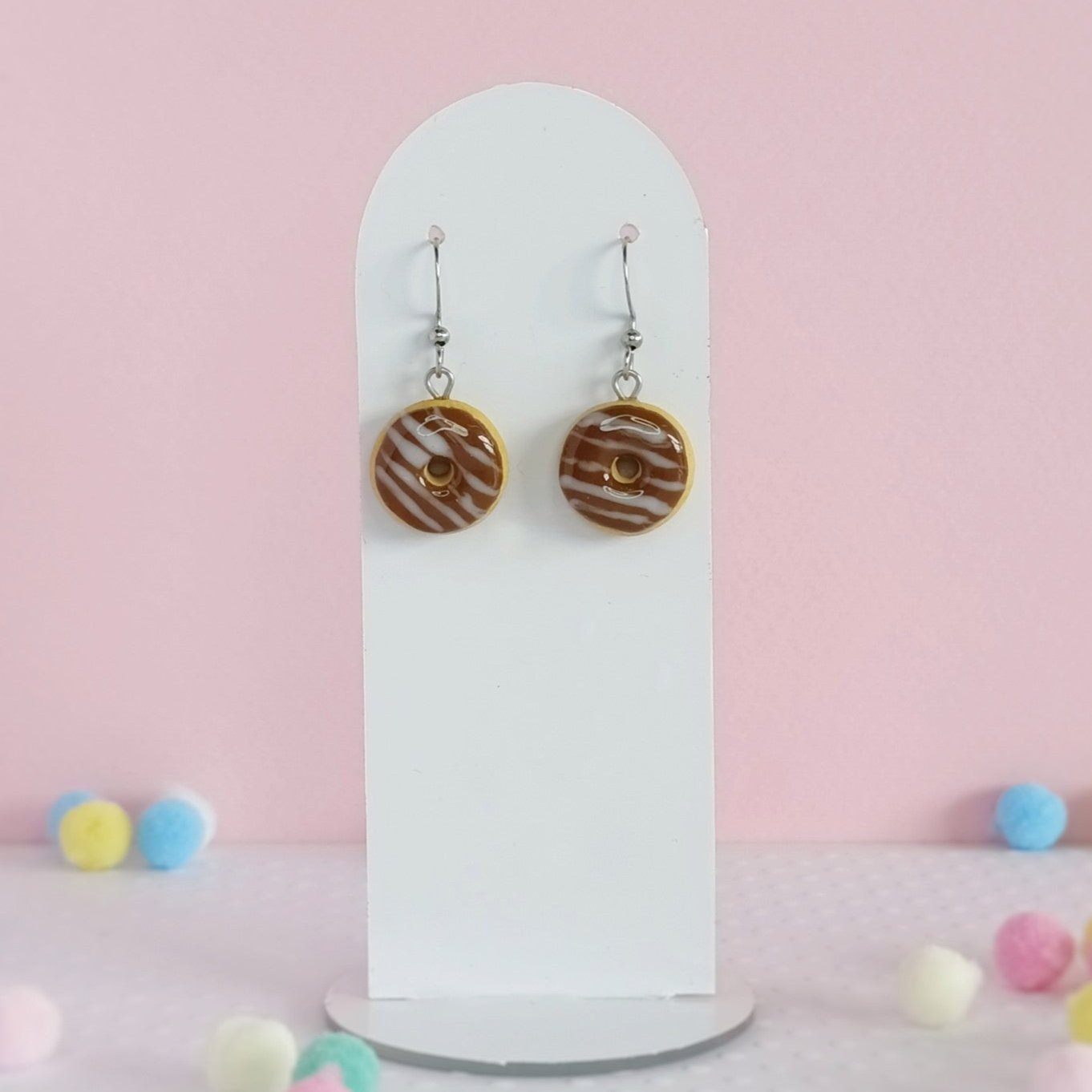 Doughnut Dangle Earrings (assorted colours)