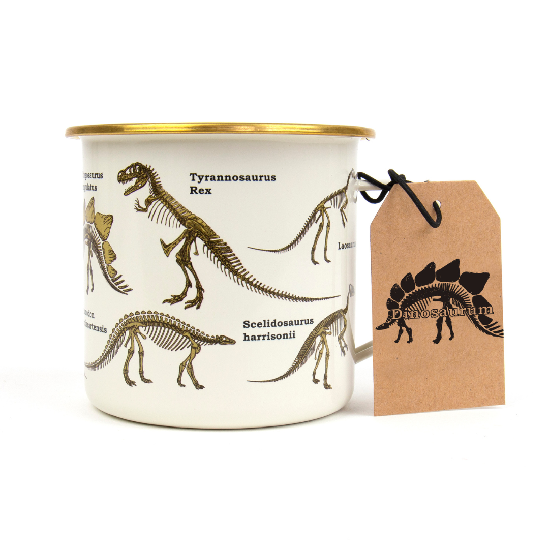 Enamel Mug with Dinosaur Design