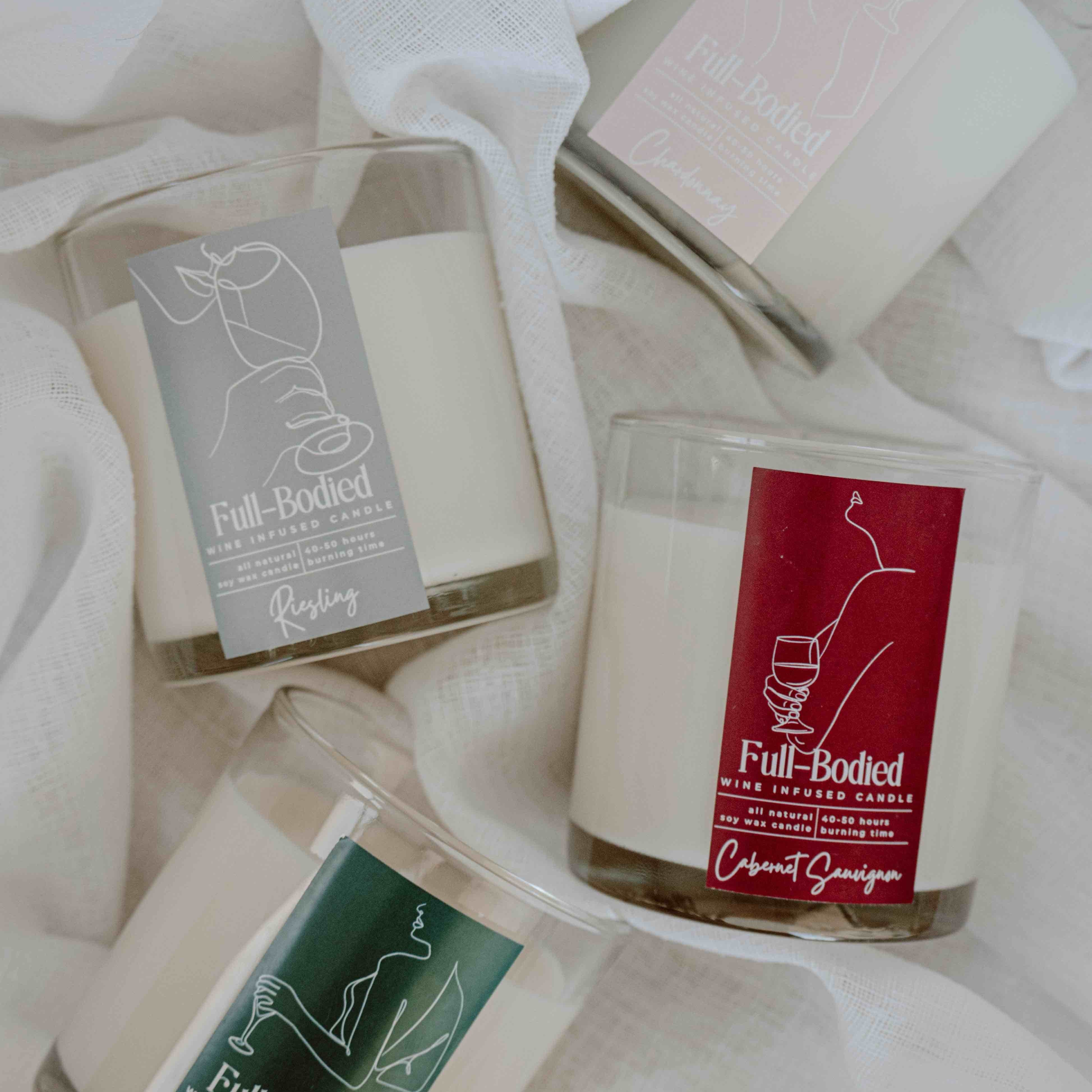 Wine-Infused Natural Soy Wax Scented Candles (assorted)