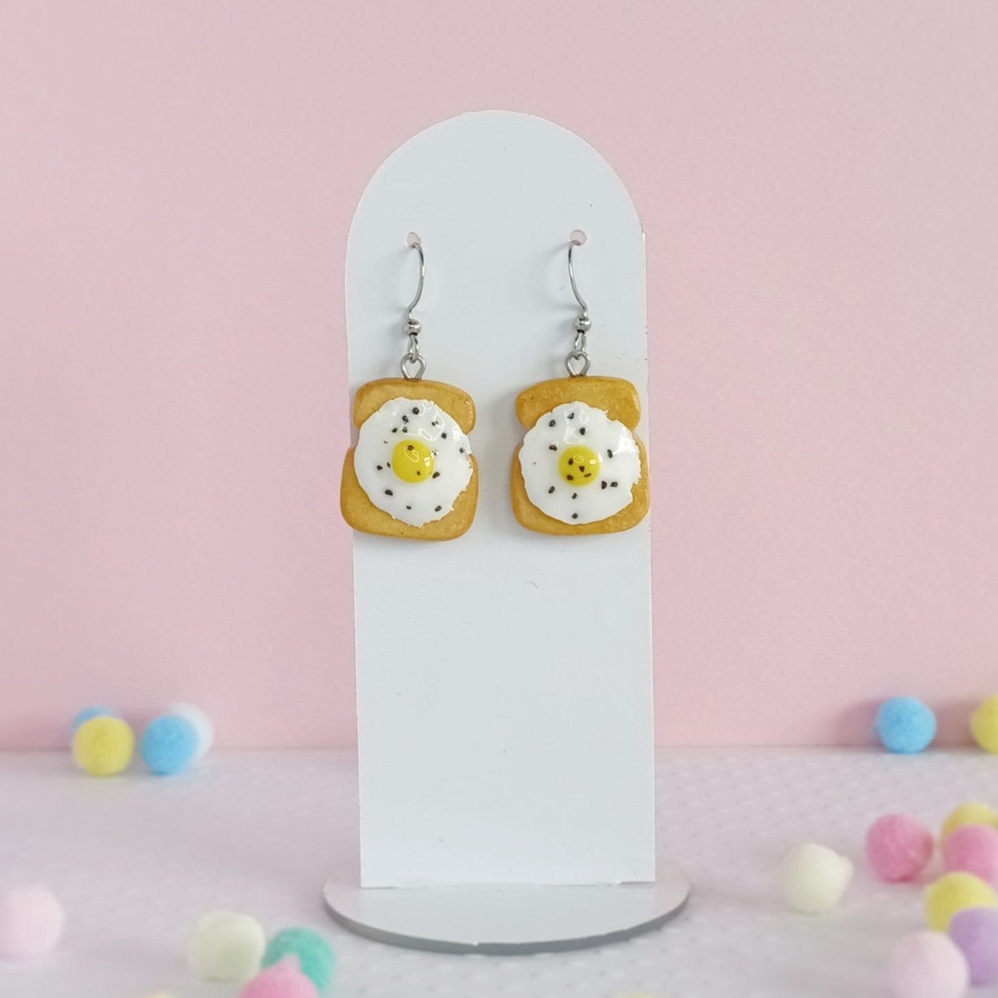 Egg on Toast Dangle Earrings