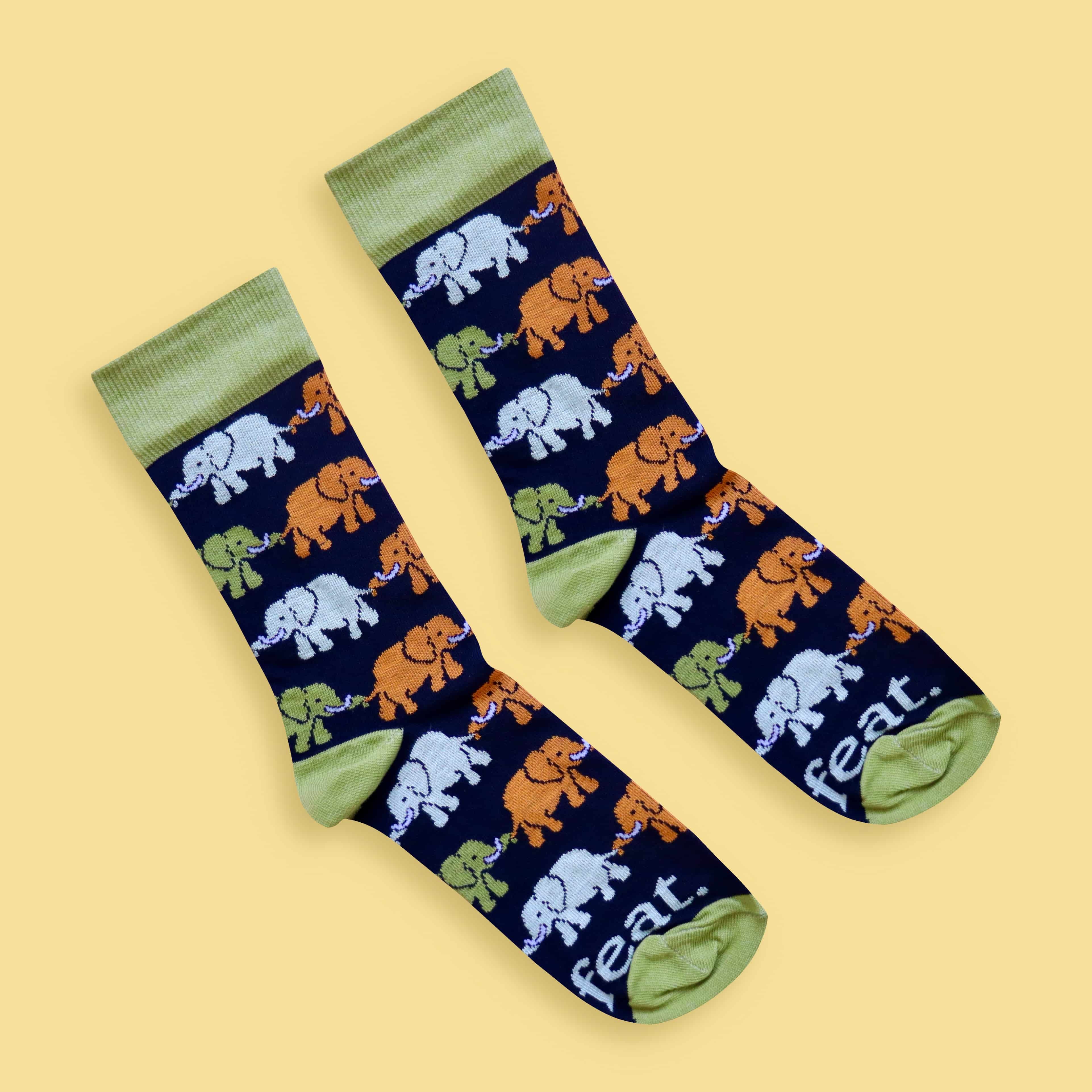 Elephant Train Socks (His & Hers Sizes)