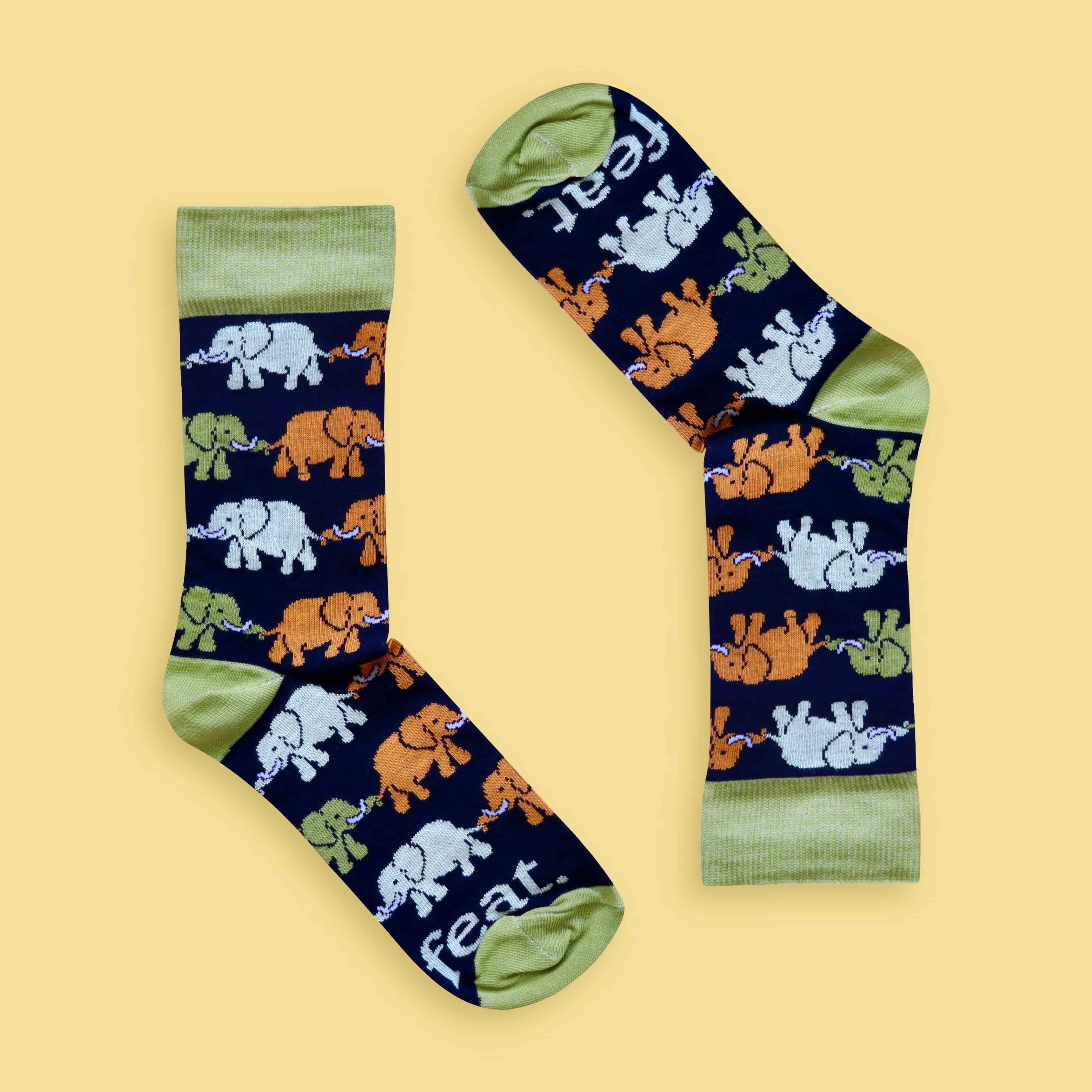 Elephant Train Socks (His & Hers Sizes)