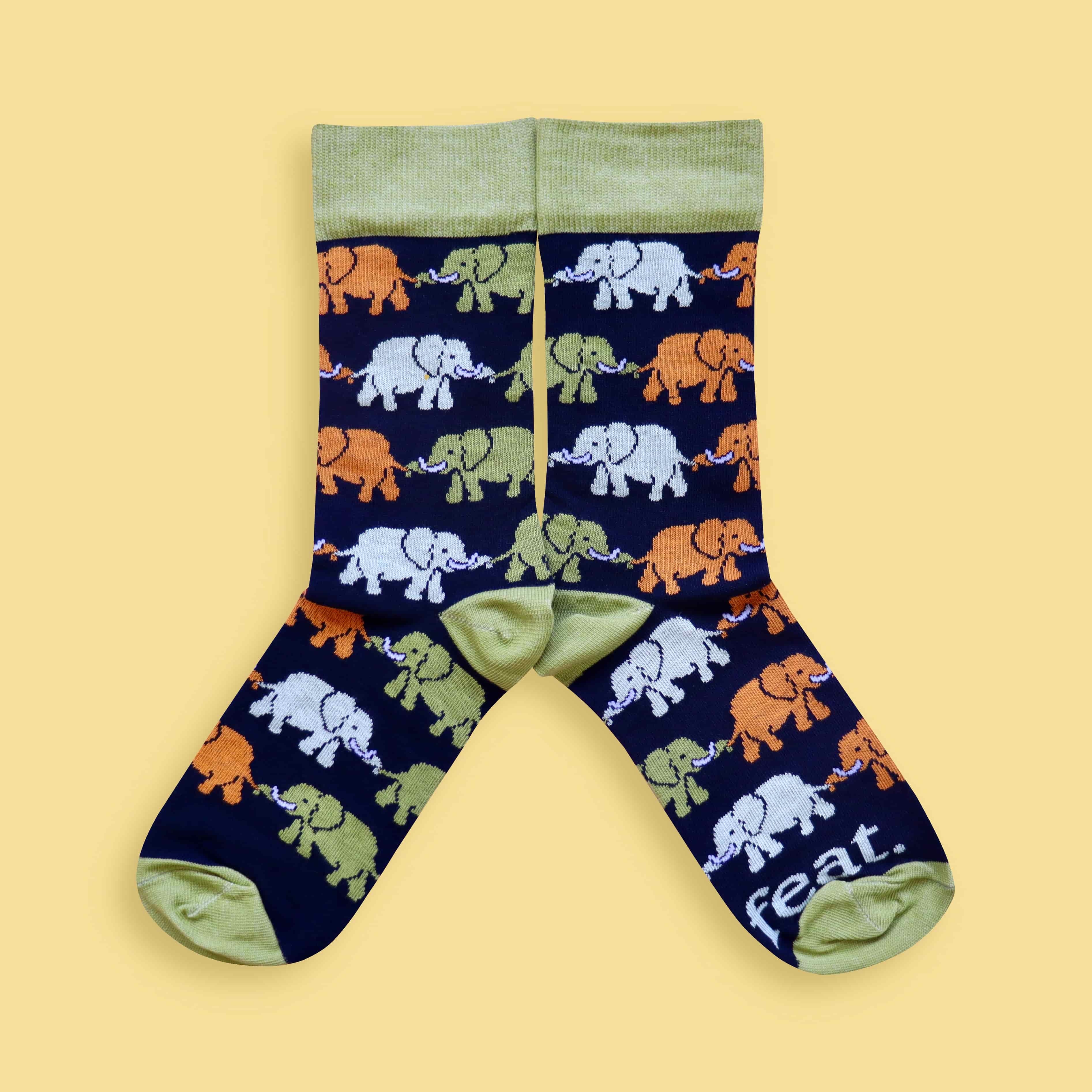 Elephant Train Socks (His & Hers Sizes)