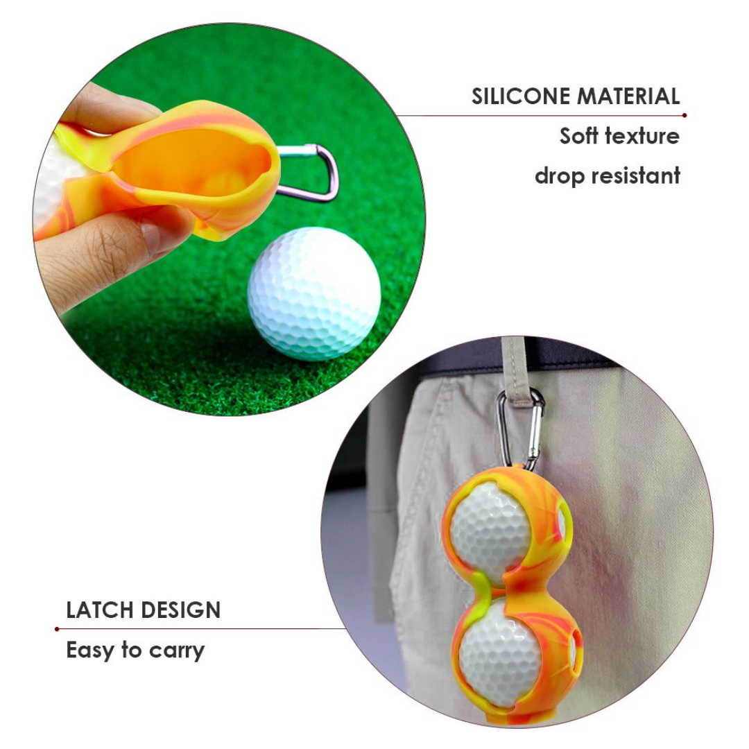 Silicone Golf Ball Sleeve with Carabiner