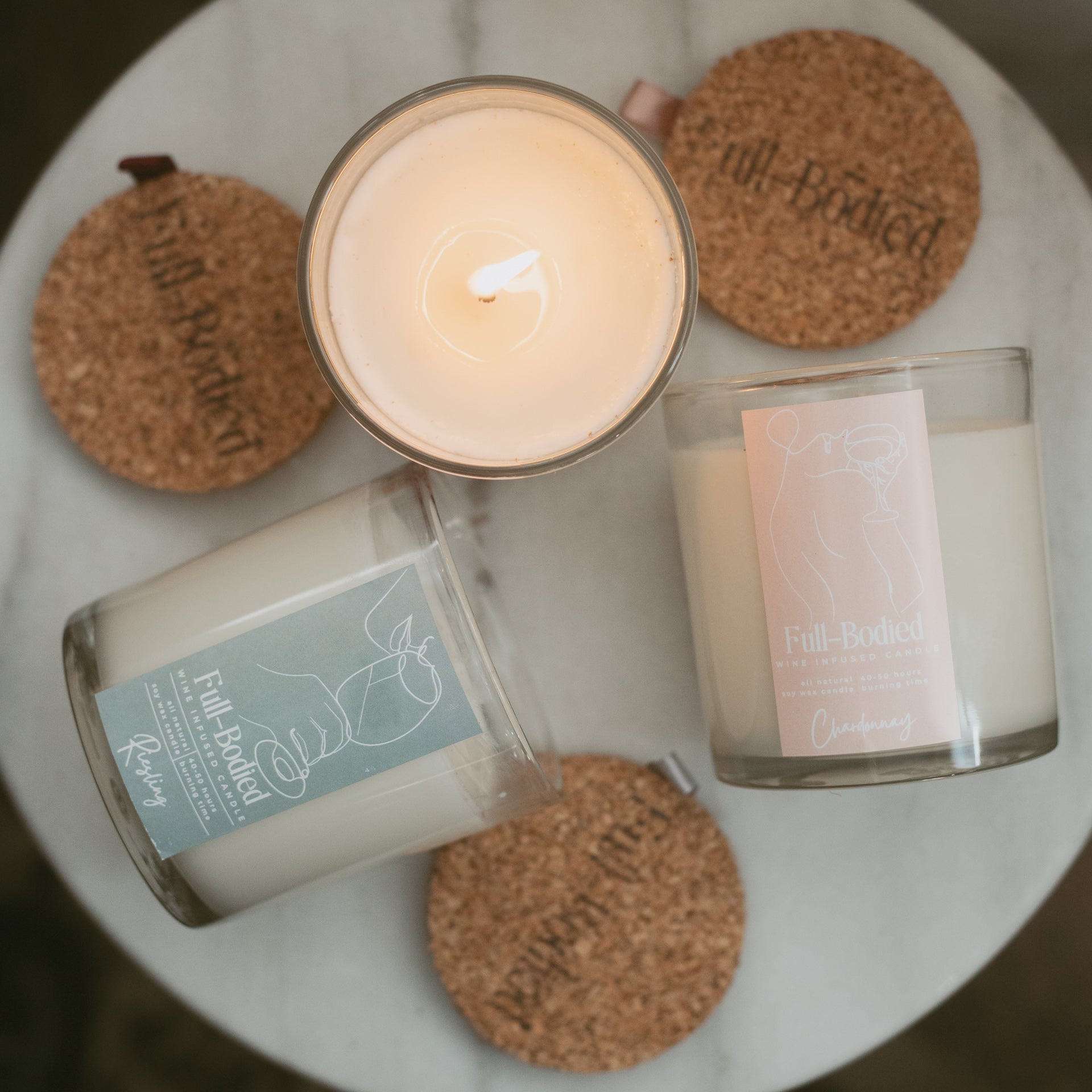 Wine-Infused Natural Soy Wax Scented Candles (assorted)
