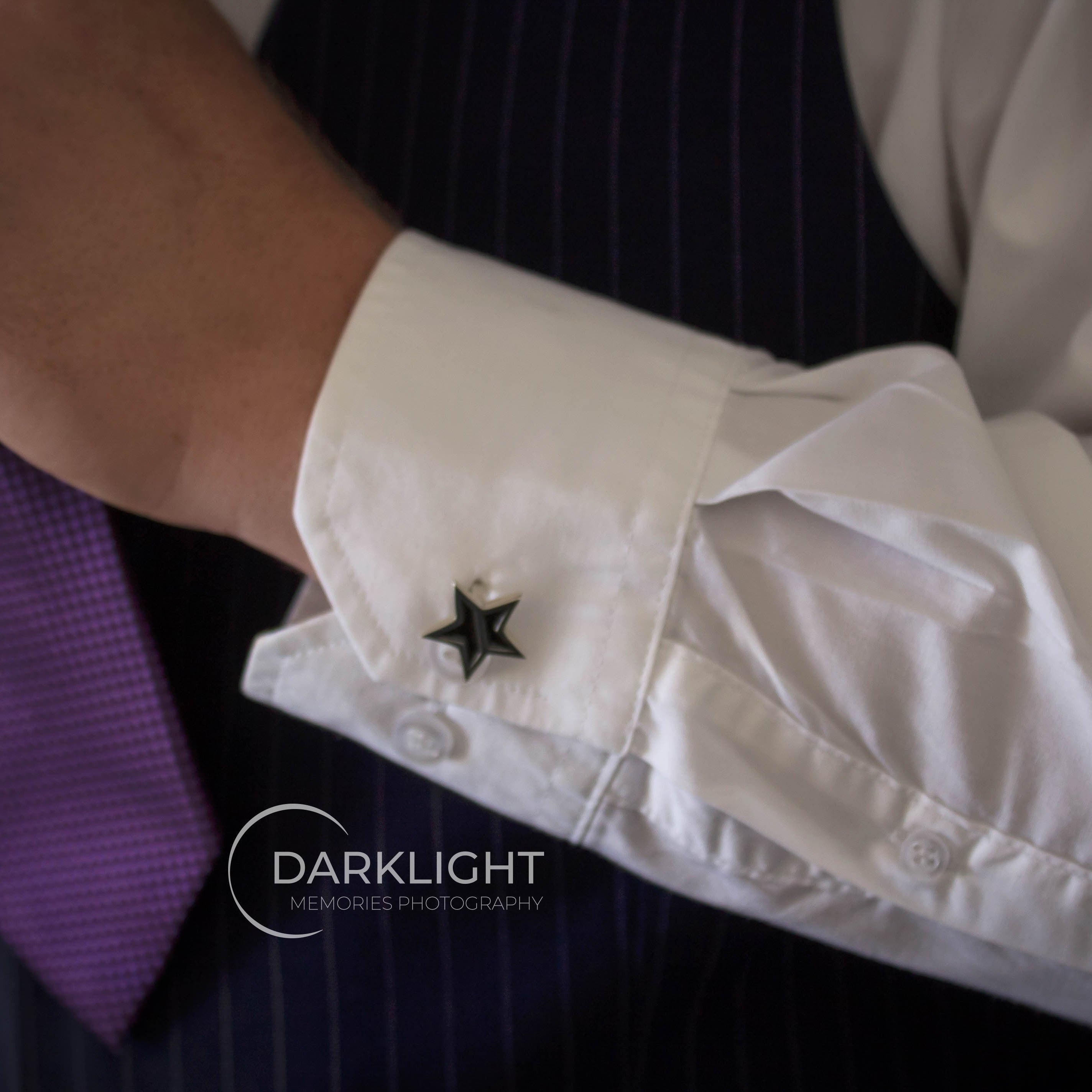 Men's Sterling Silver and Resin Star Cufflinks