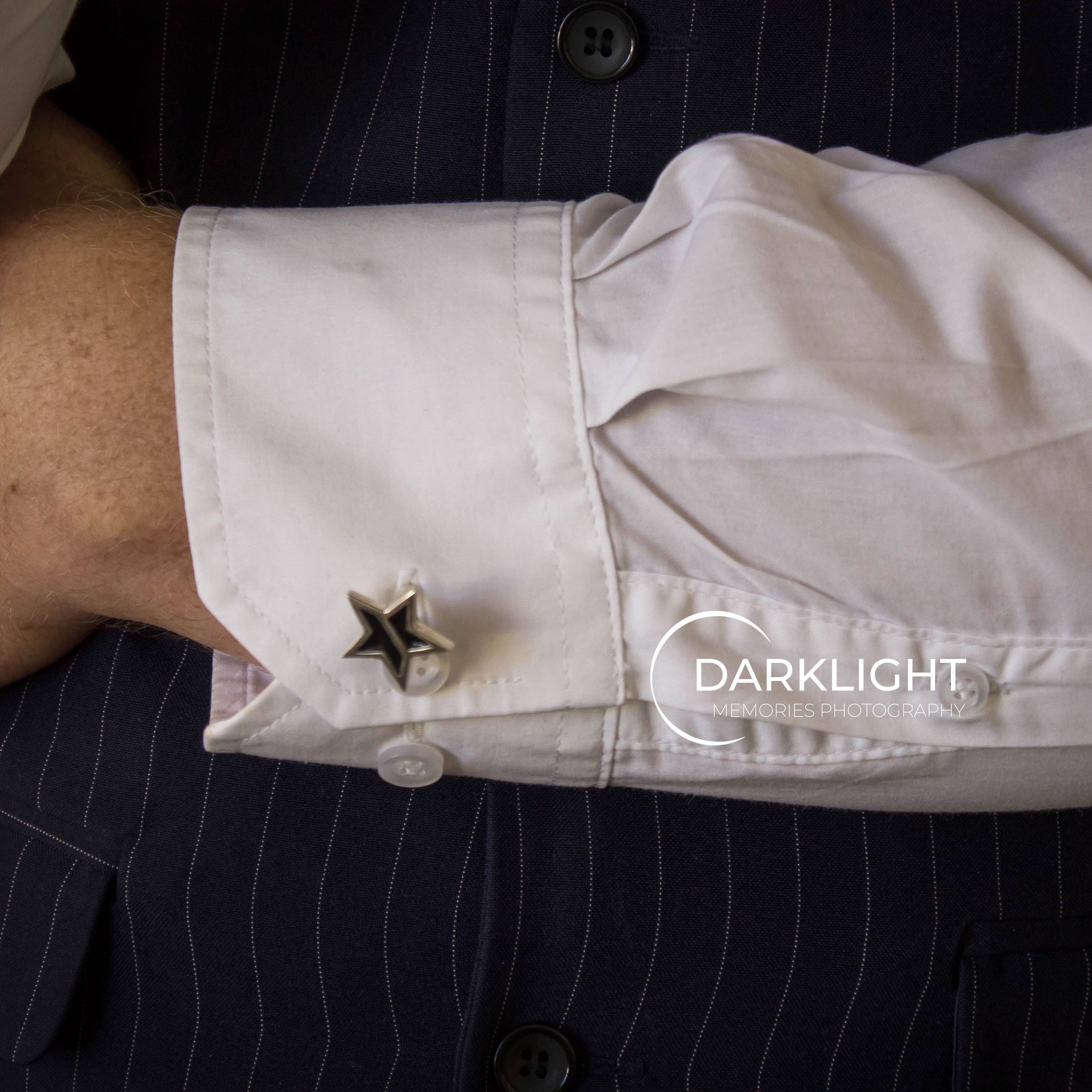 Men's Sterling Silver and Resin Star Cufflinks