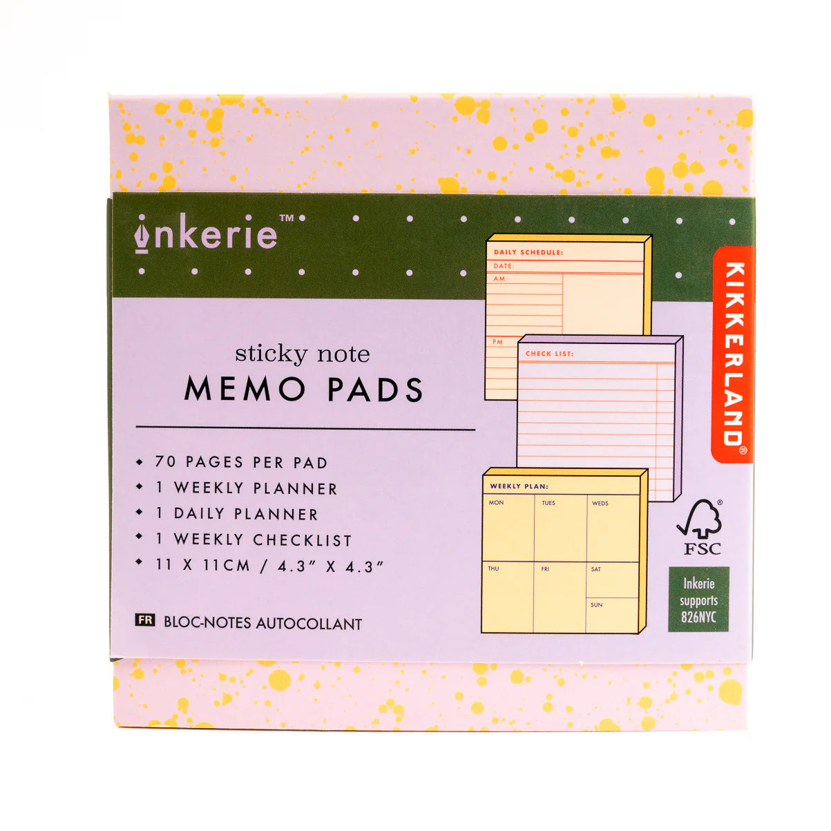 Inkerie Sticky Note Memo Pads (Set of 3)