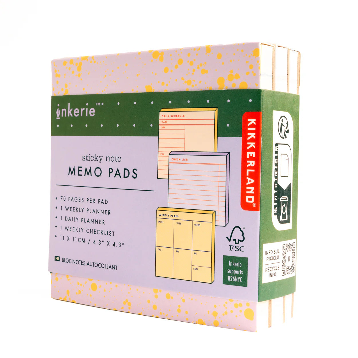 Inkerie Sticky Note Memo Pads (Set of 3)