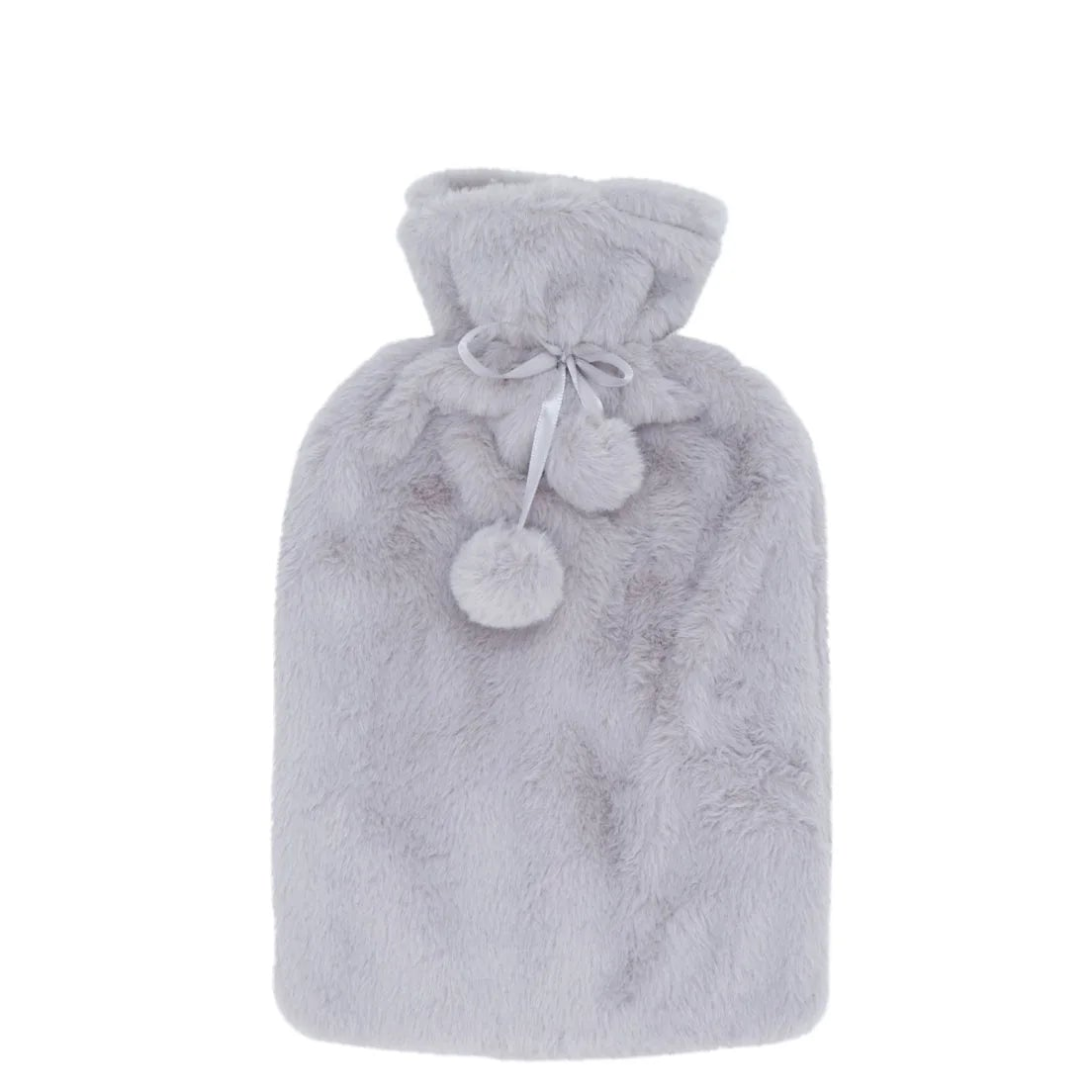 Hot Water Bottle with Plush Cover (Grey or Blue)