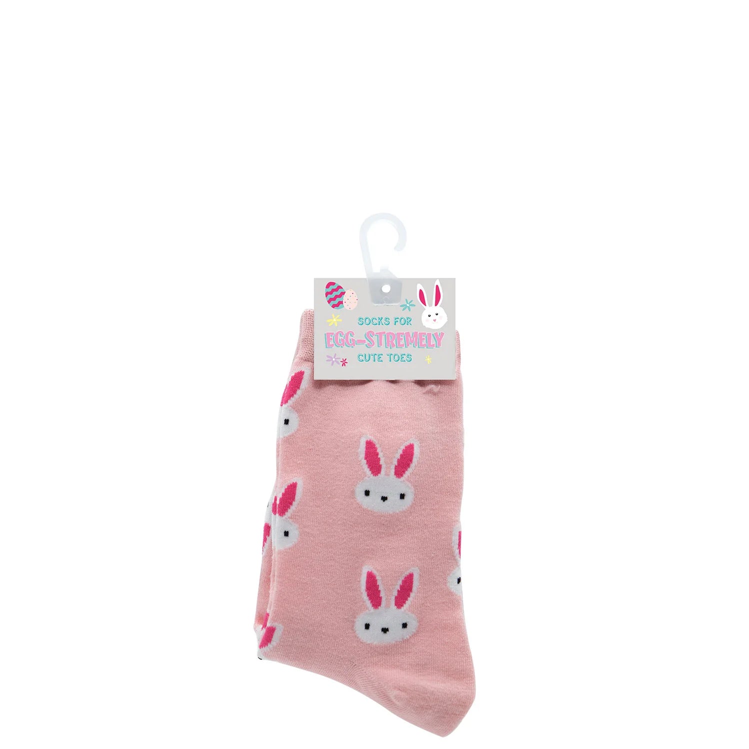 Ladies' Pink and White Bunny Socks