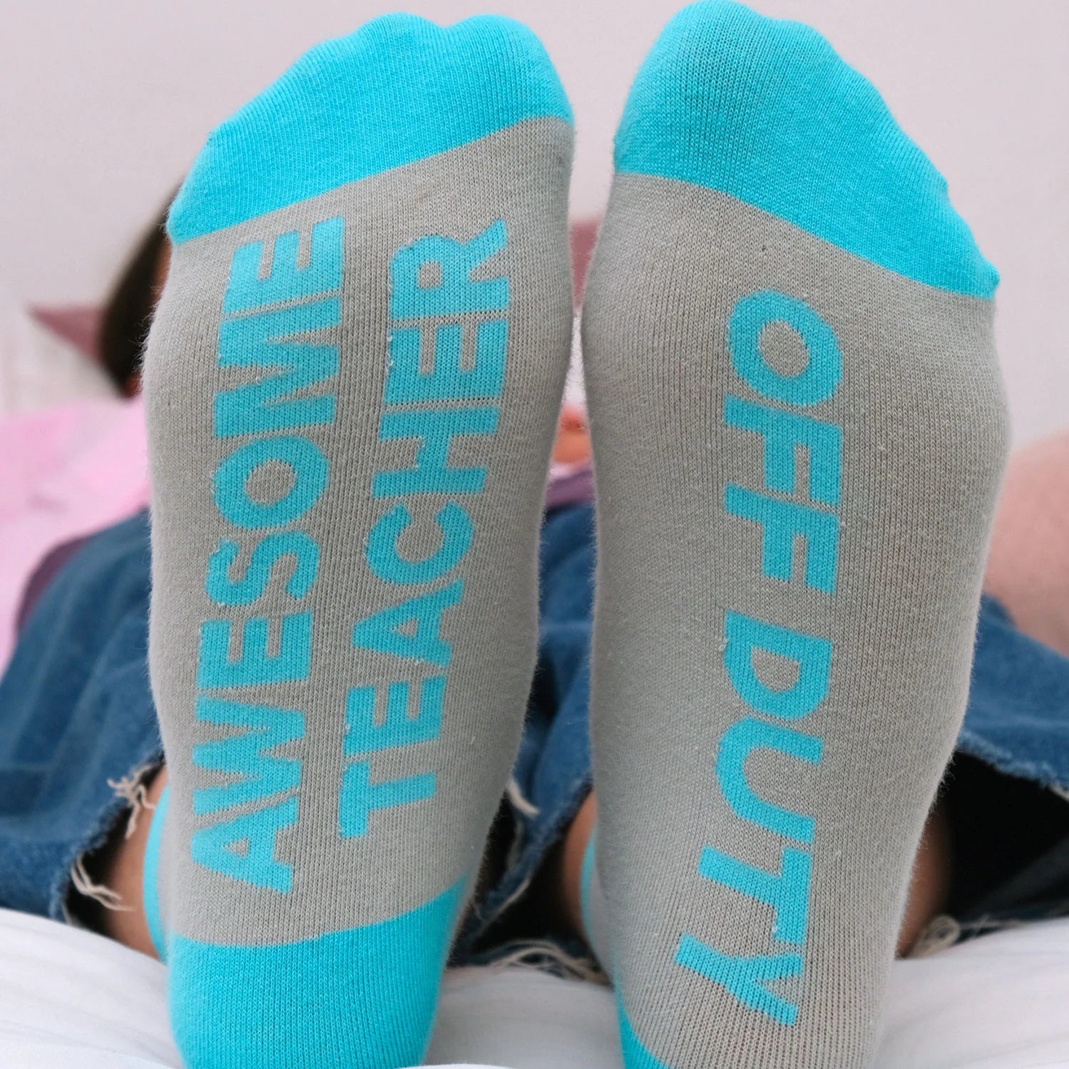 "Awesome Teacher Off Duty" Socks