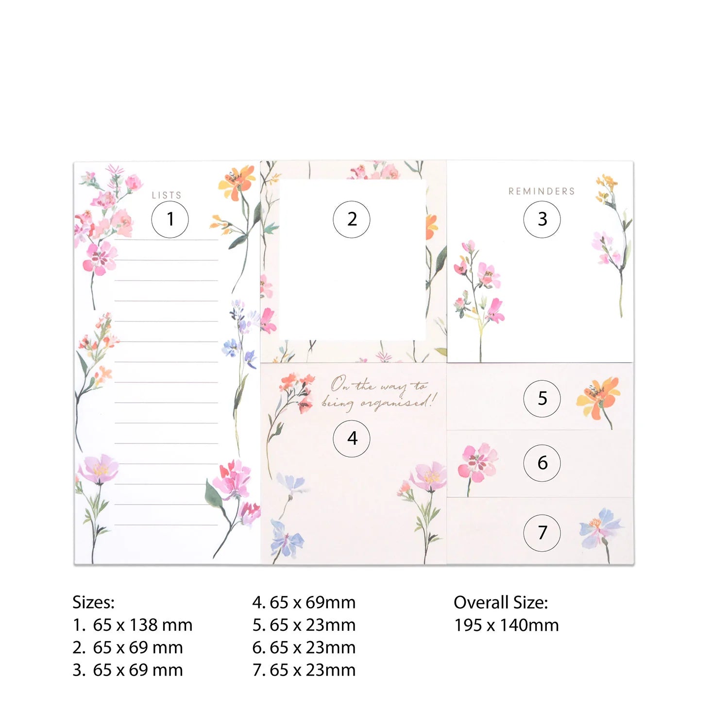 Dress Your Desk 7pc Sticky Note Set