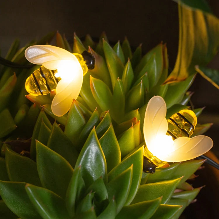 Bee Solar-Powered String Lights