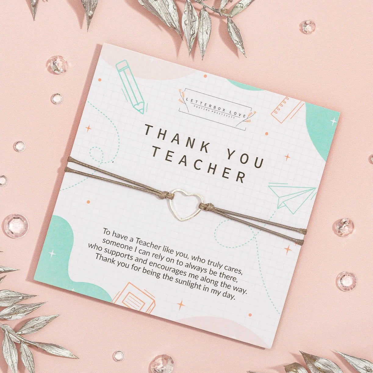 "Thank You Teacher" Keepsake Bracelet and Card Set