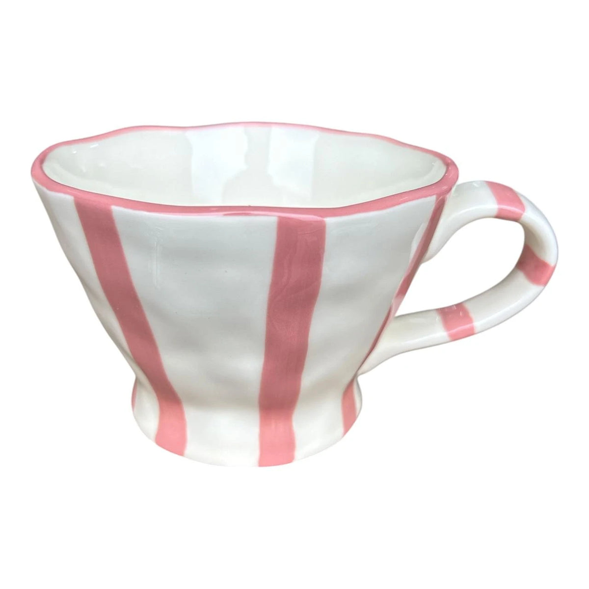 Wonky Striped Teacup (blue coastal or blush pink)