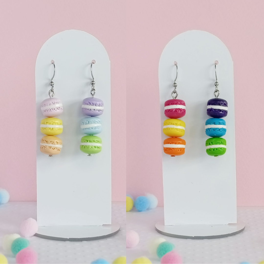 Macaron Stack Dangle Earrings (assorted colours)