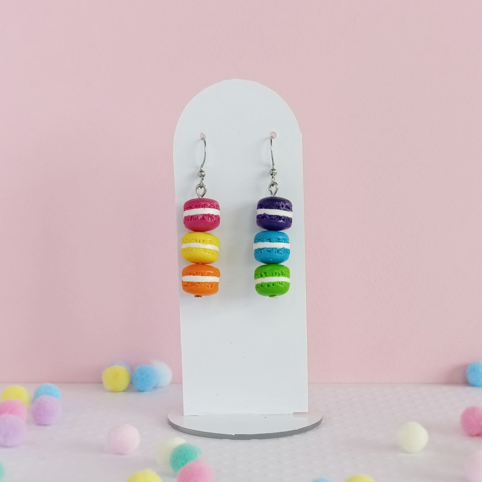 Macaron Stack Dangle Earrings (assorted colours)