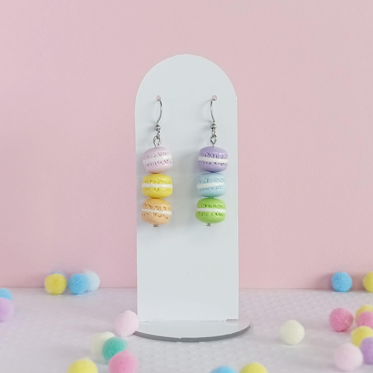 Macaron Stack Dangle Earrings (assorted colours)