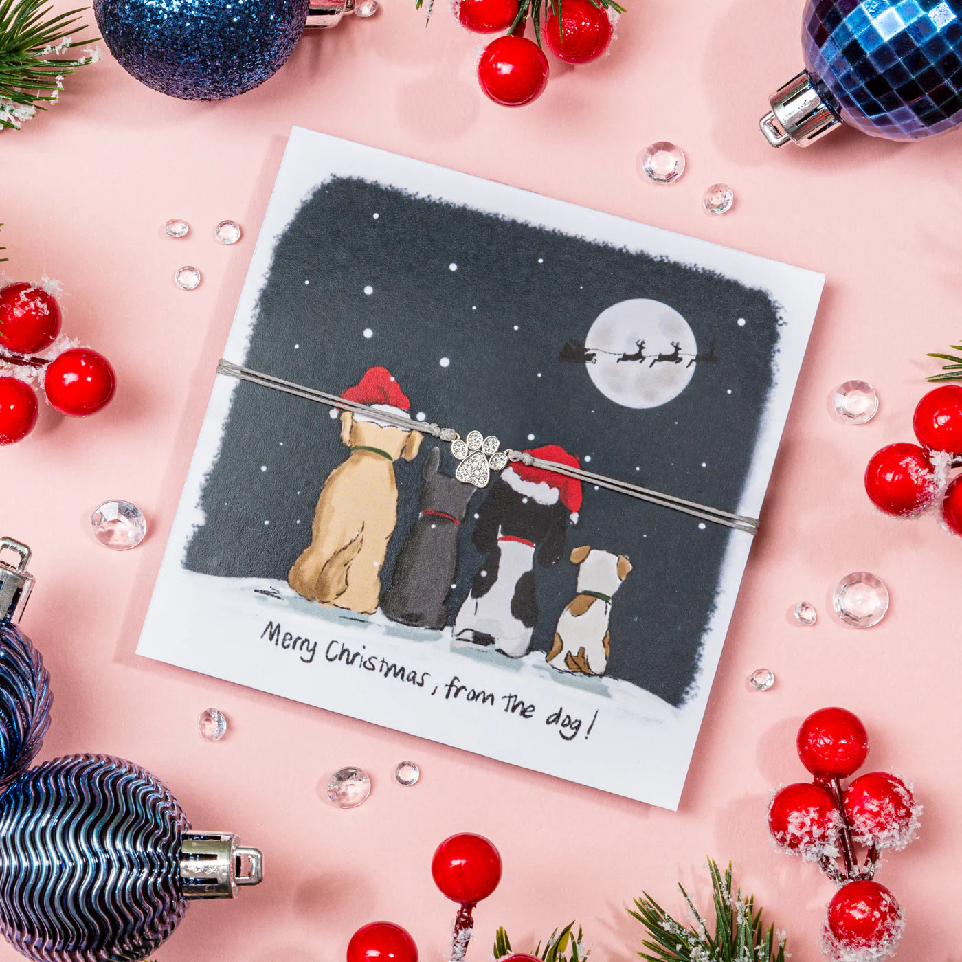 "Merry Christmas from the Dog" Keepsake Bracelet and Card Set