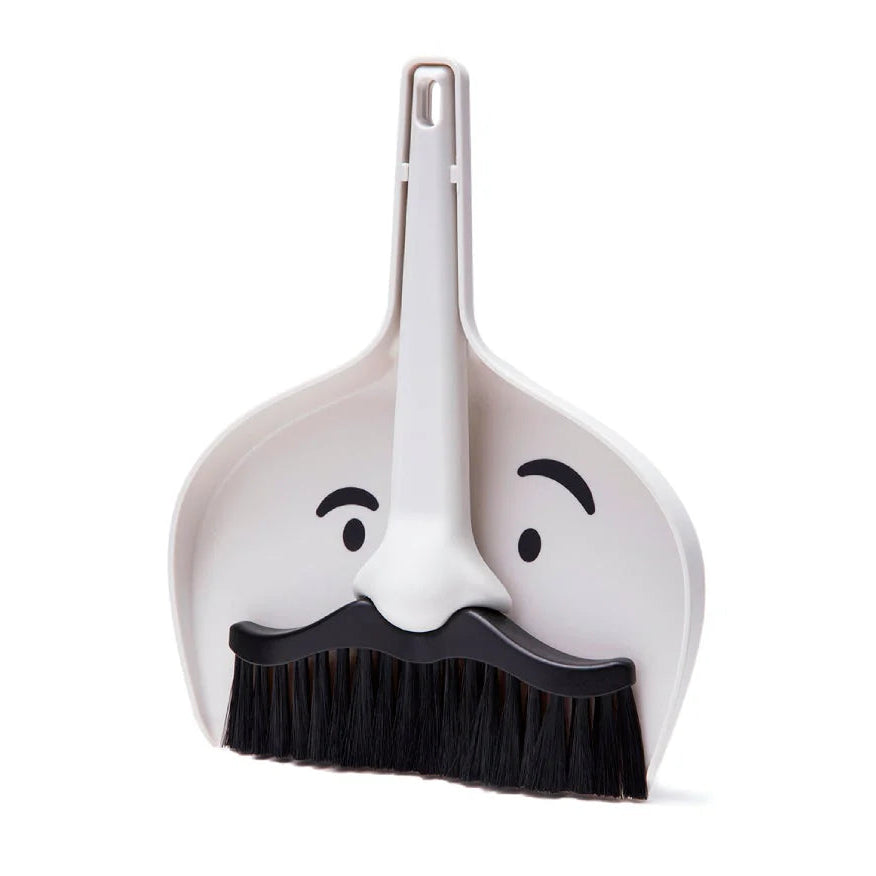 Mr Moustache Mini Dustpan and Brush Set