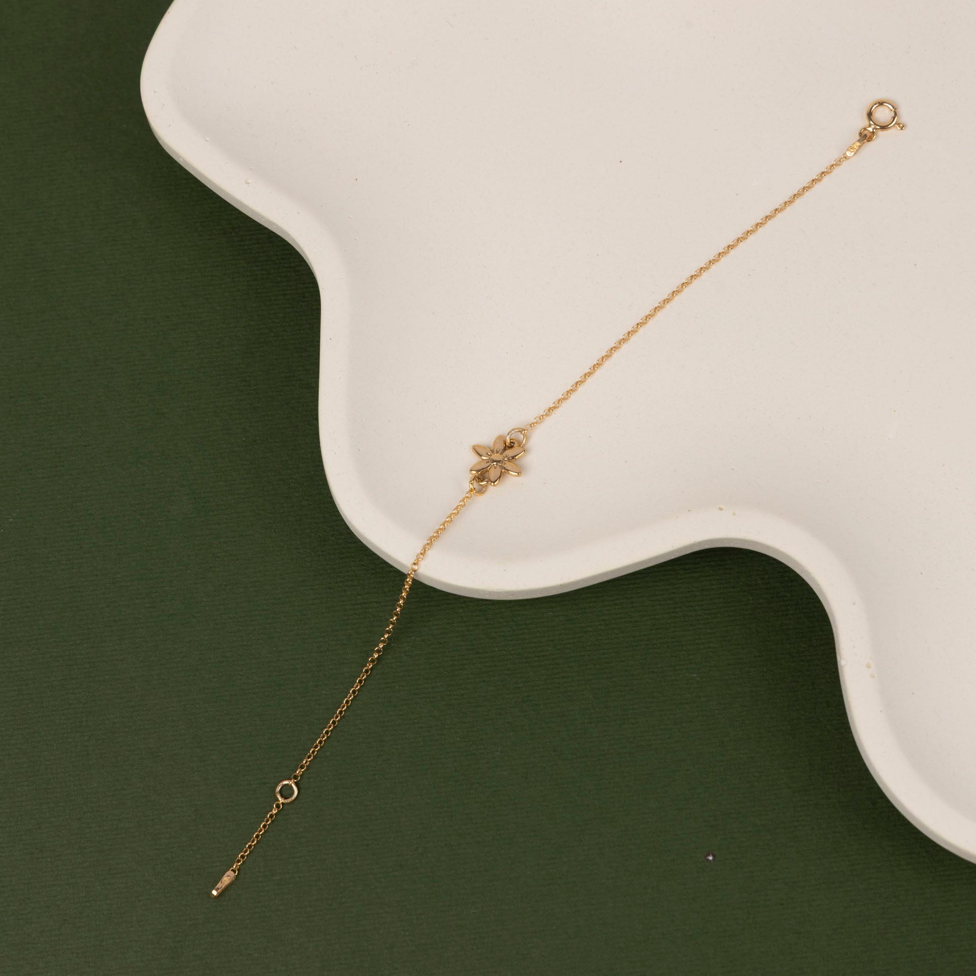 Dainty Wildflower Bracelet (sterling silver or gold-dipped)
