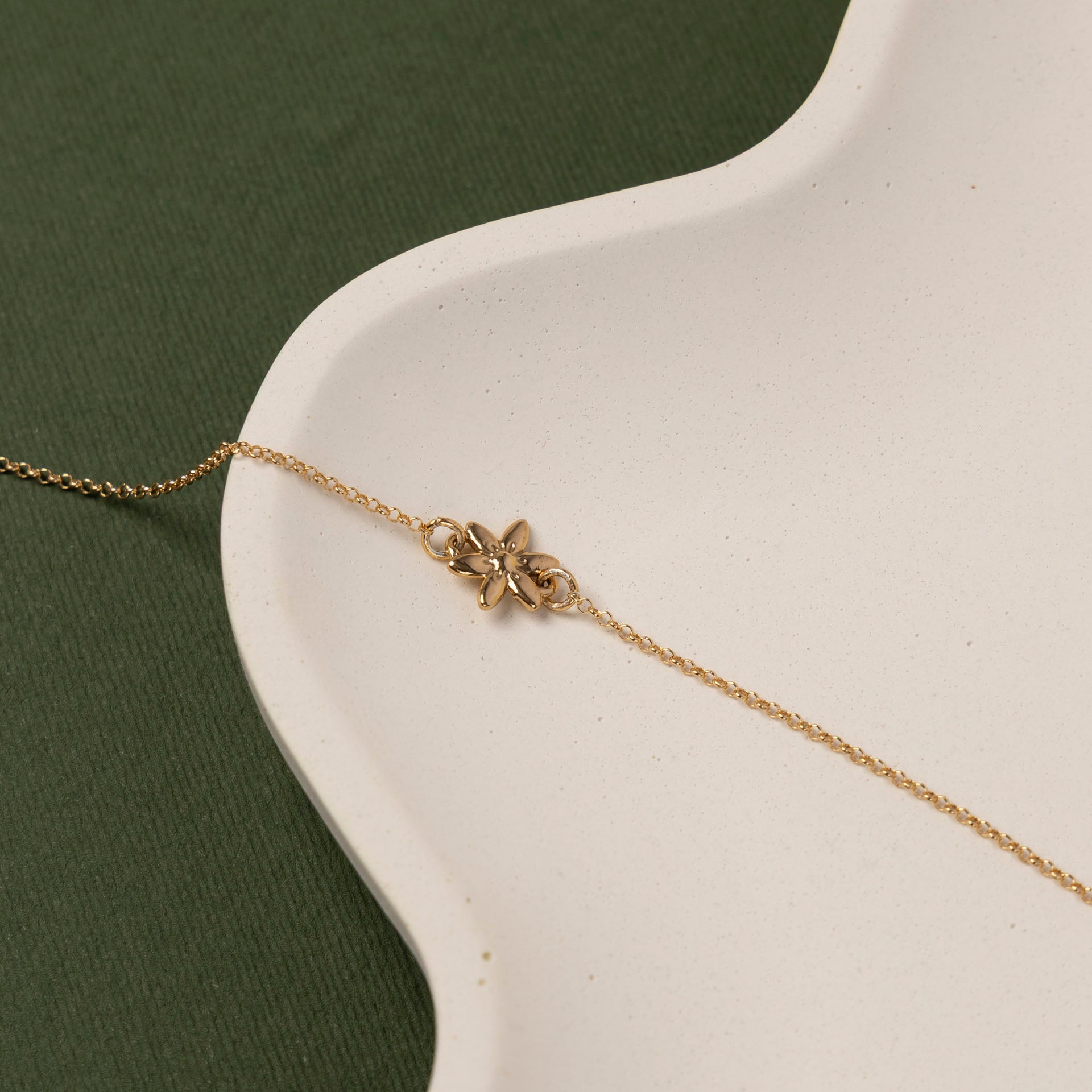 Dainty Wildflower Bracelet (sterling silver or gold-dipped)