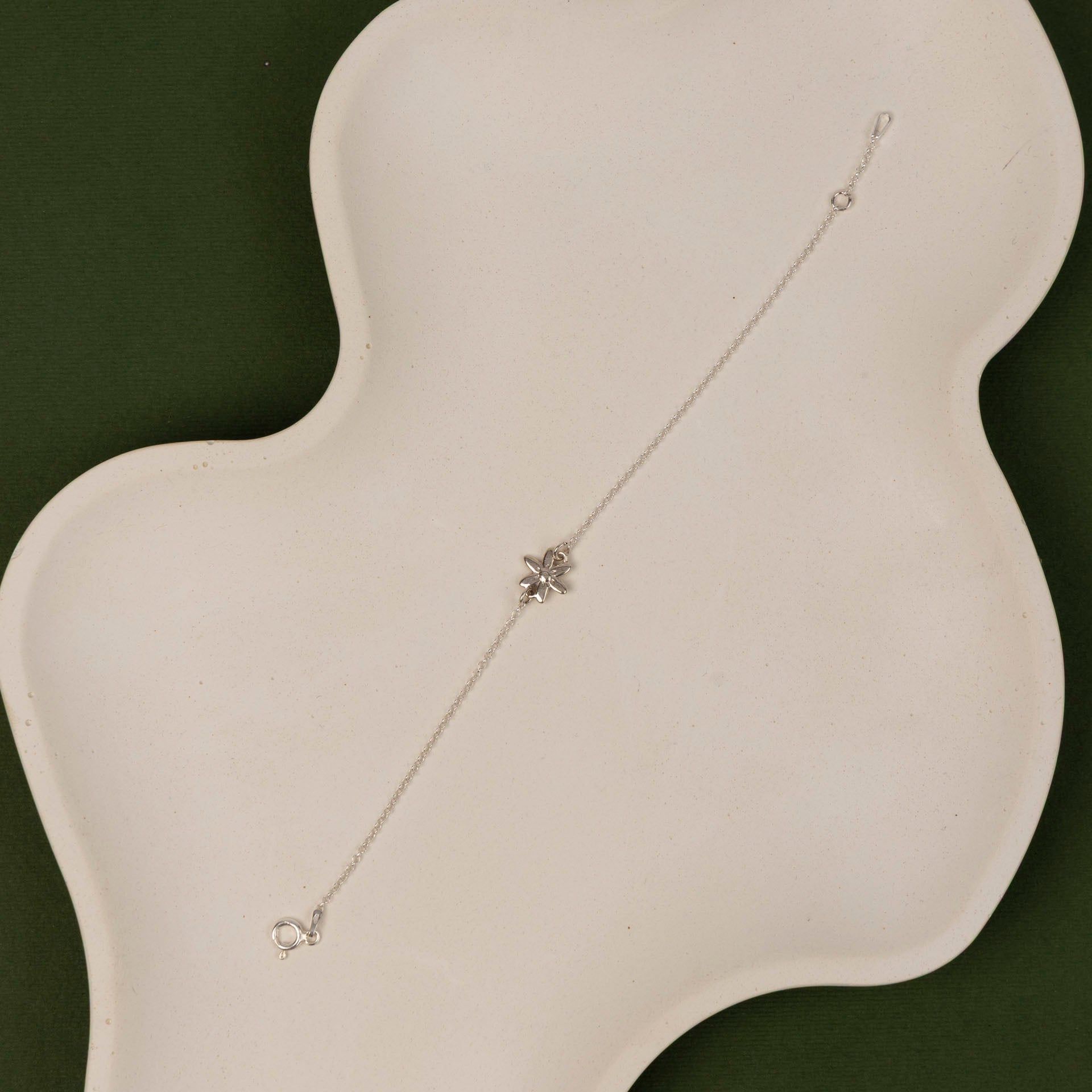 Dainty Wildflower Bracelet (sterling silver or gold-dipped)