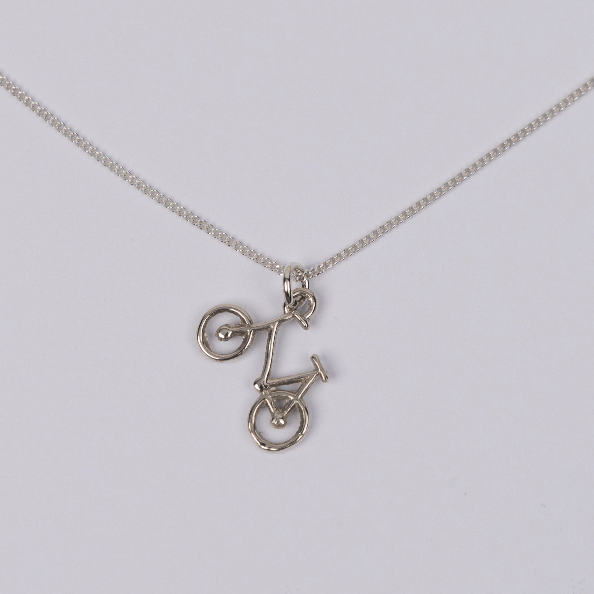 Bicycle Necklace (sterling silver or gold-dipped)