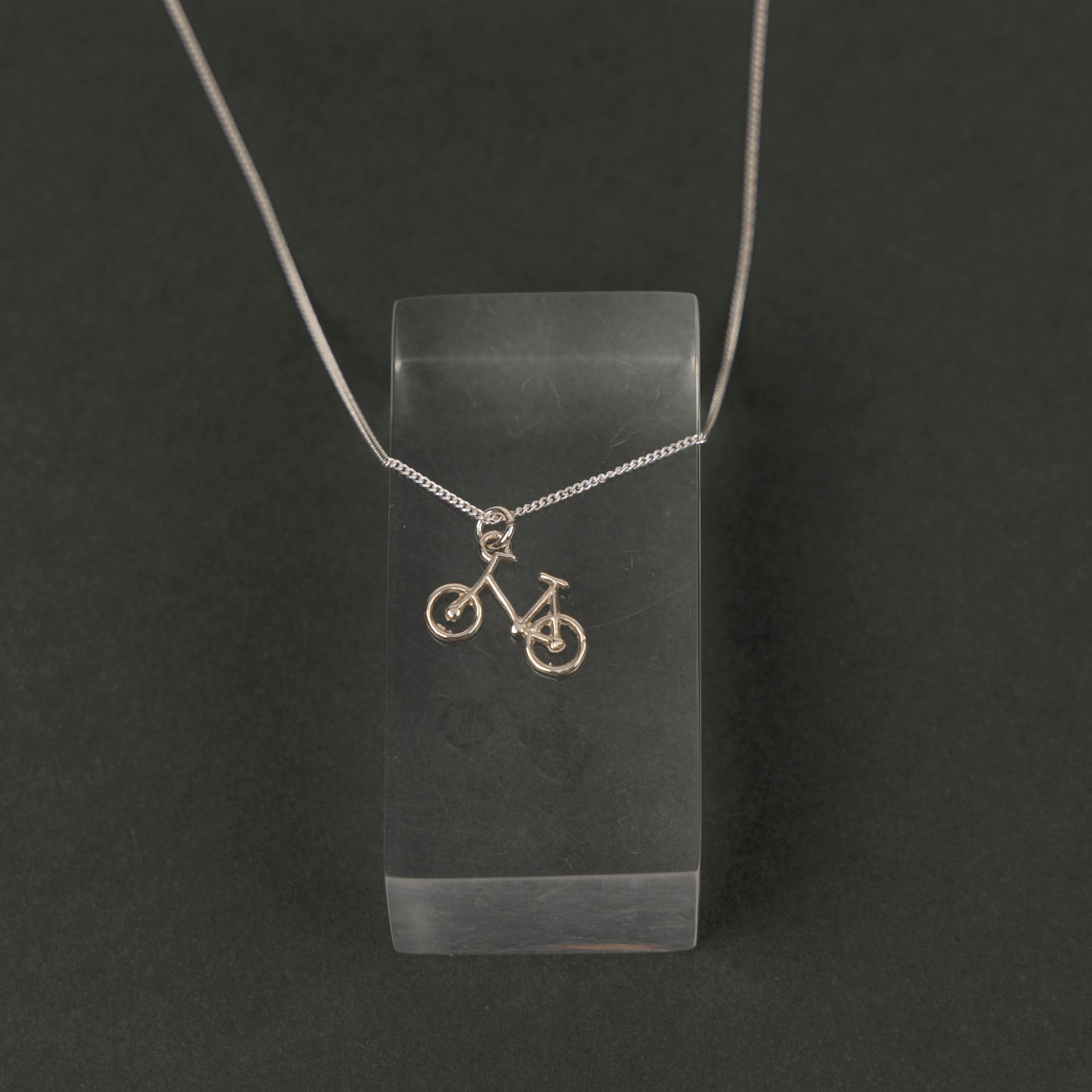 Bicycle Necklace (sterling silver or gold-dipped)