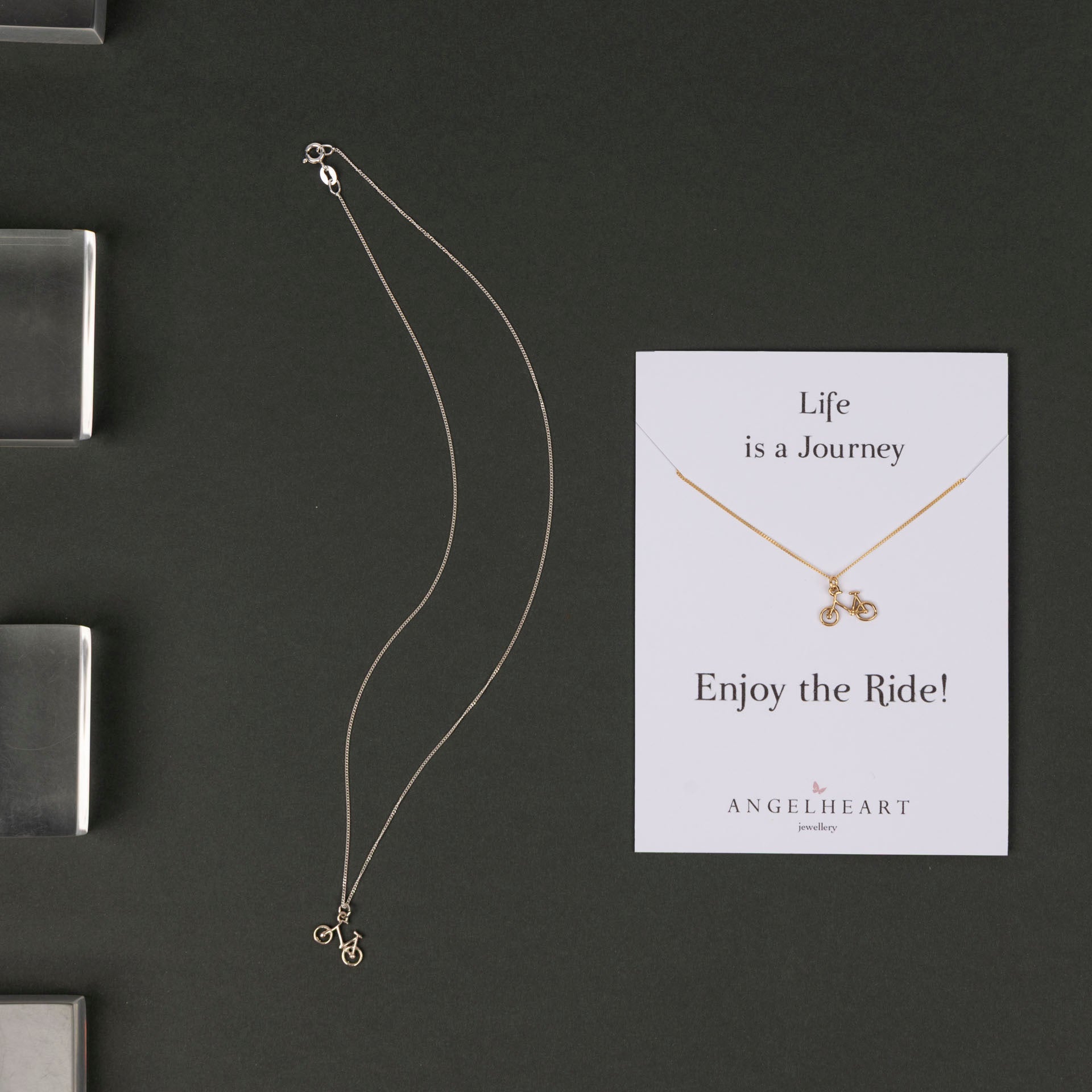 Bicycle Necklace (sterling silver or gold-dipped)