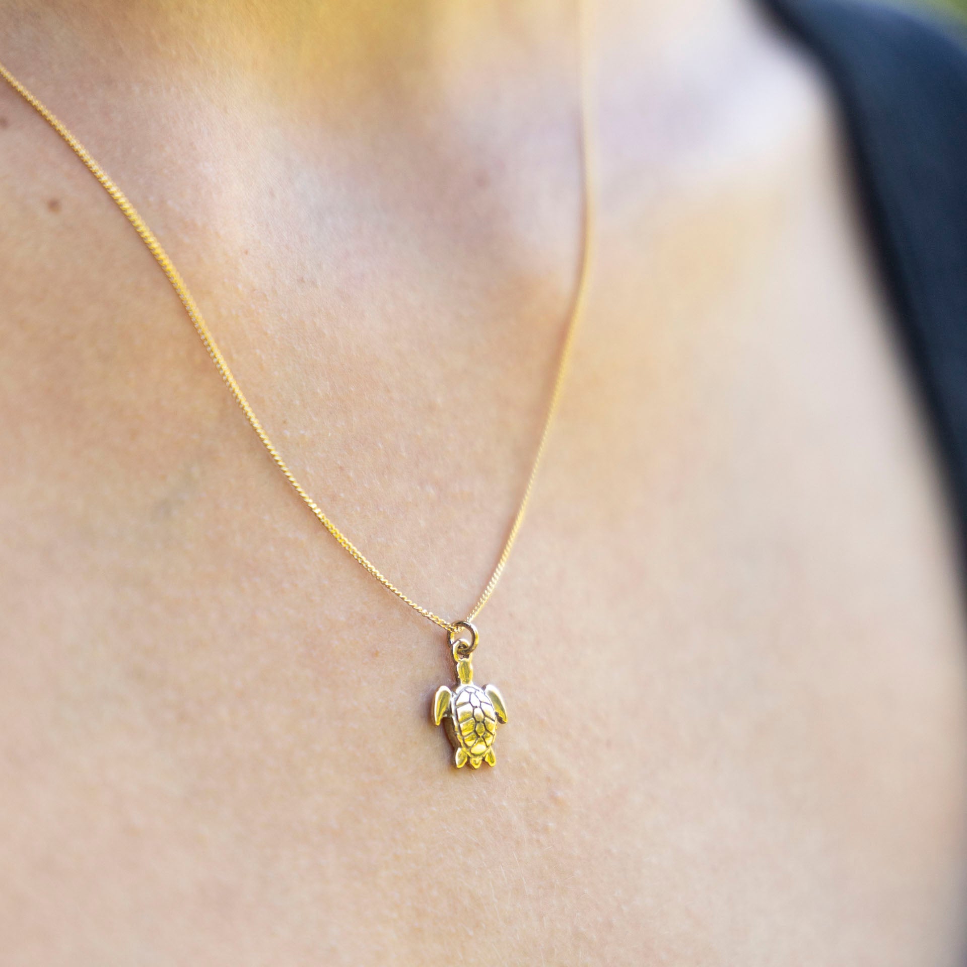 Sea Turtle Necklace (sterling silver or gold-dipped)