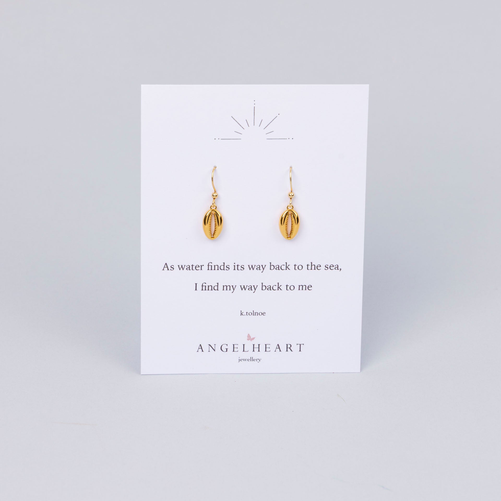 Cowrie Shell Dangle Earrings (gold-dipped)