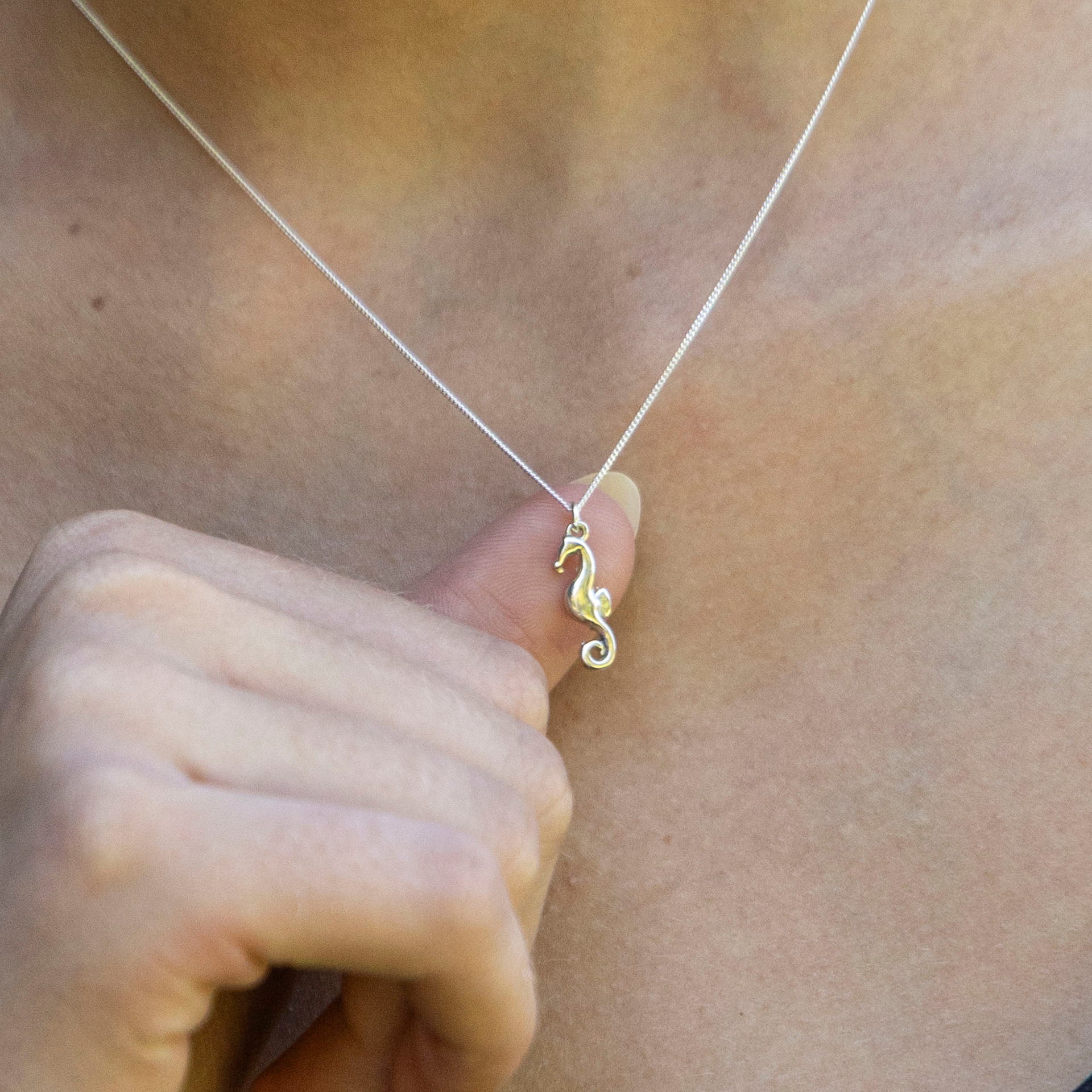 Seahorse Necklace (sterling silver or gold-dipped)