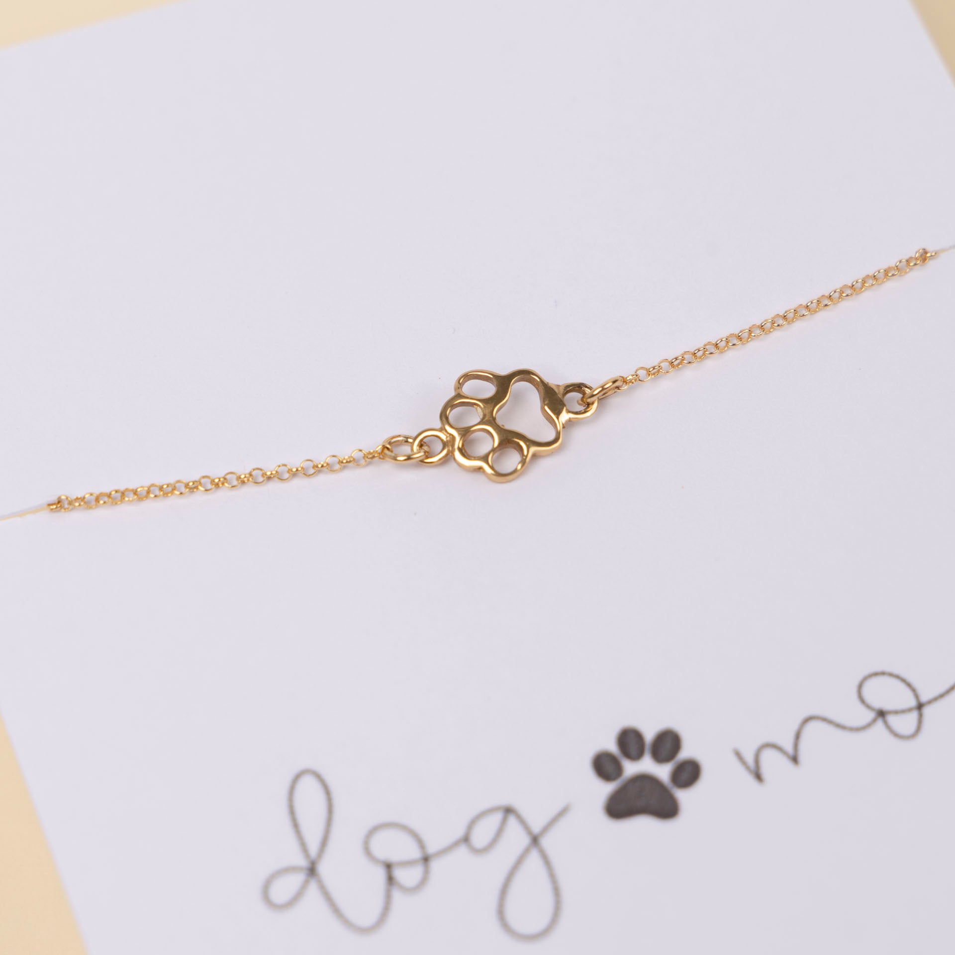 "Dog Mom" Paw Print Bracelet (sterling silver or gold-dipped)