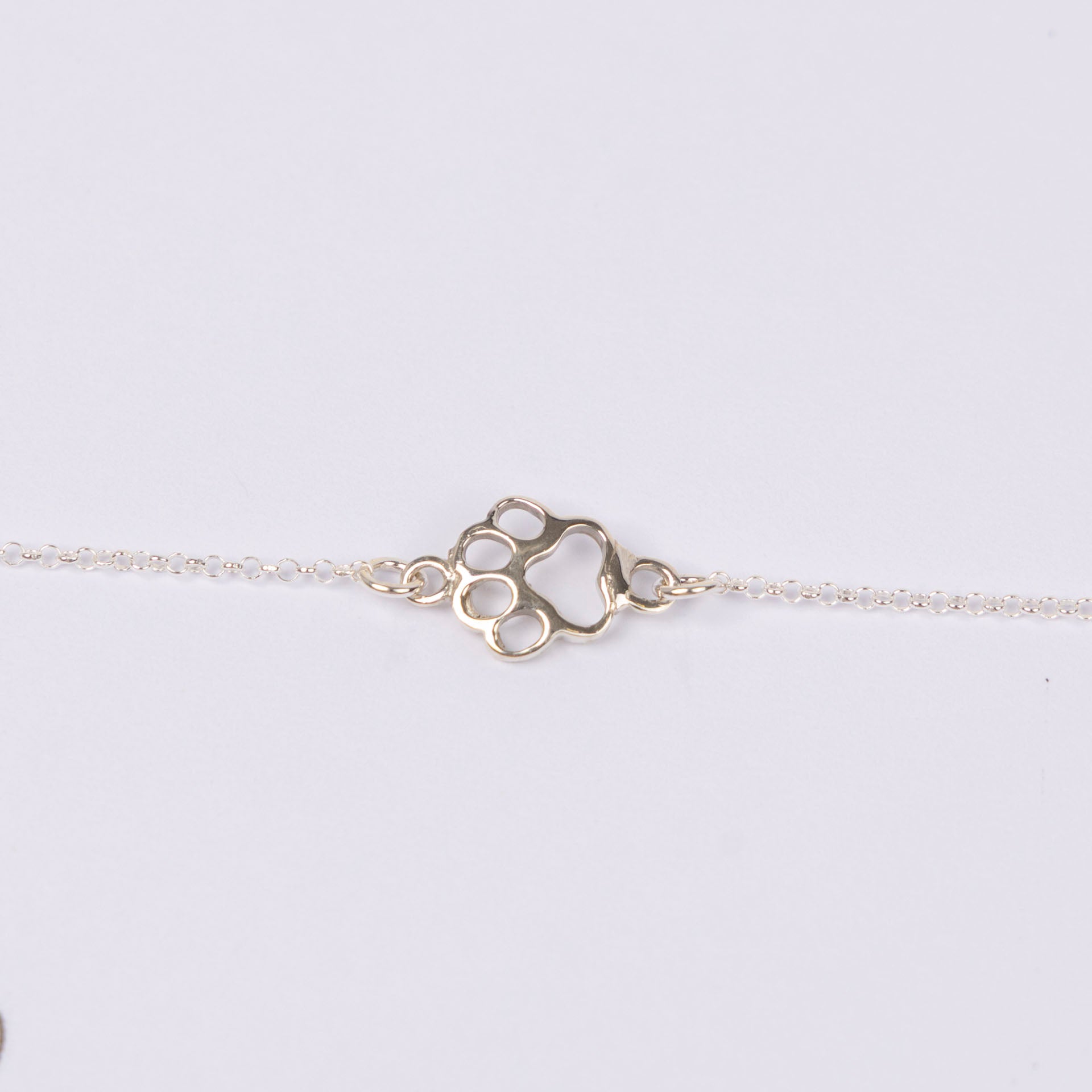 "Cat Mom" Paw Print Bracelet (sterling silver or gold-dipped)