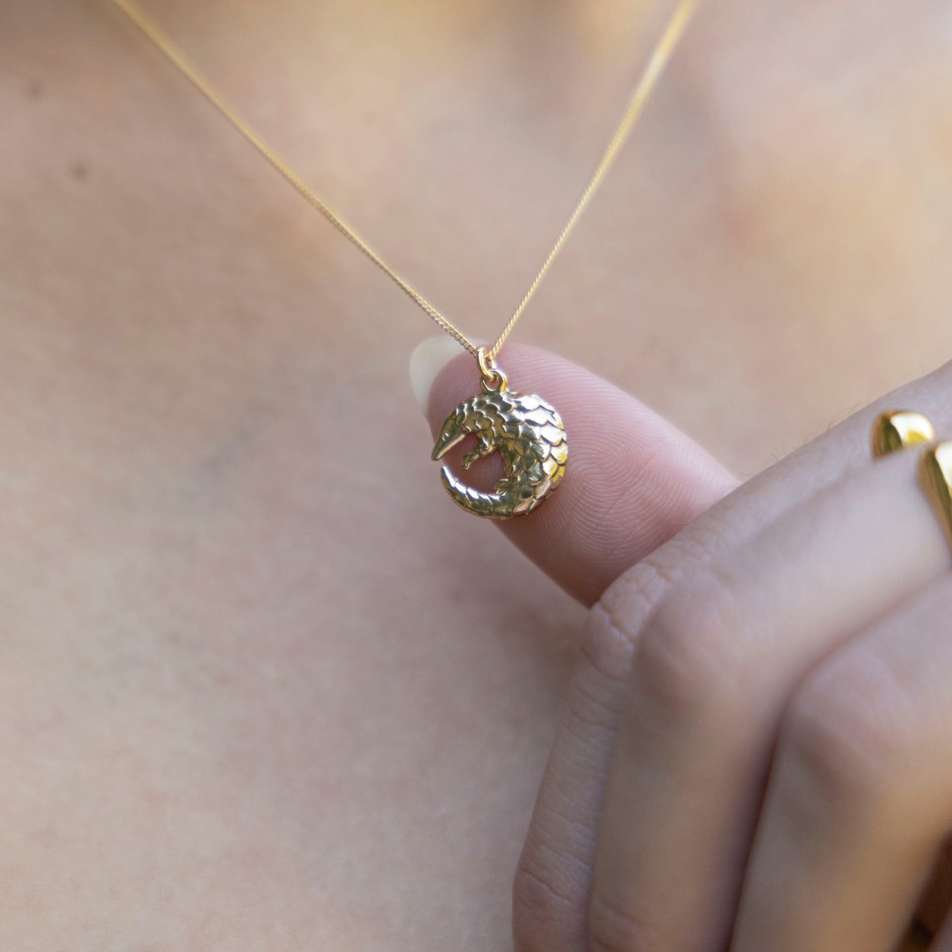 Pangolin Necklace (sterling silver or gold-dipped)