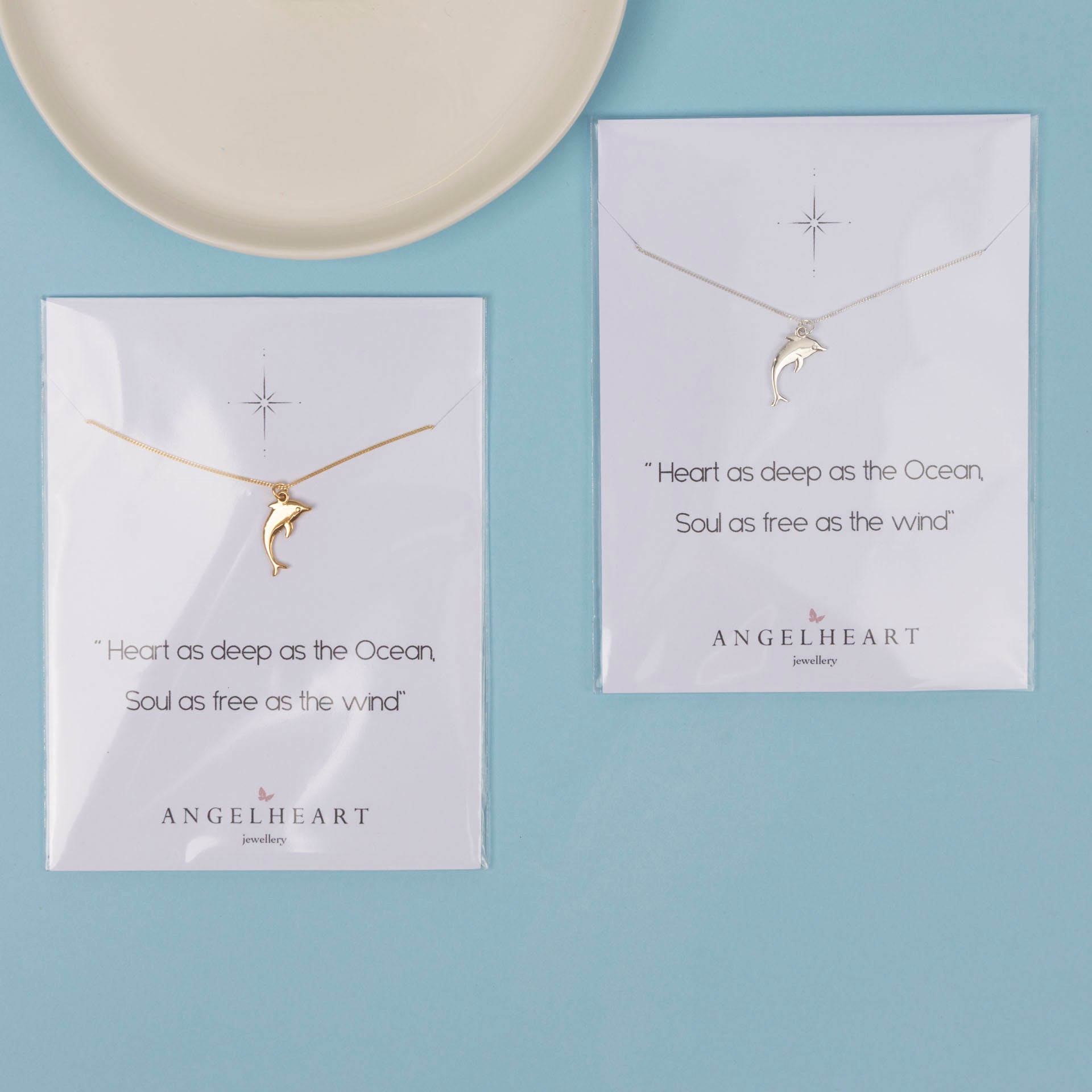 Dolphin Necklace (sterling silver or gold-dipped)