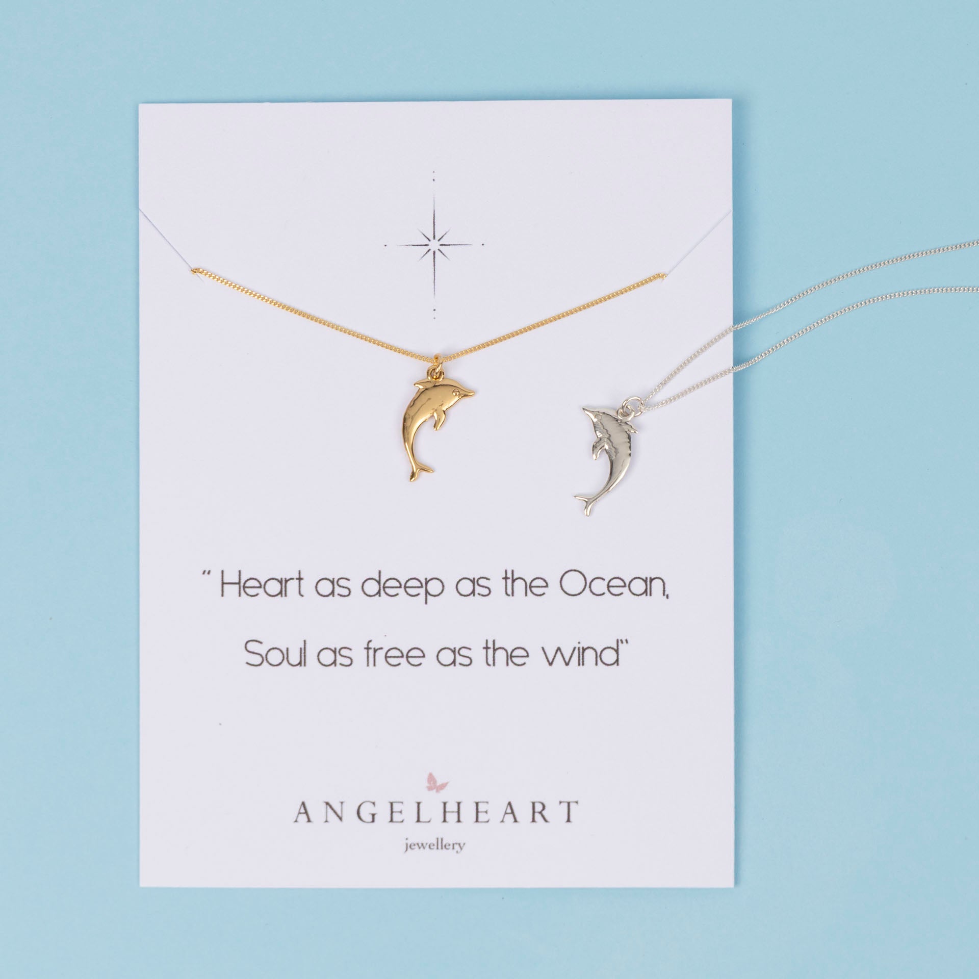 Dolphin Necklace (sterling silver or gold-dipped)