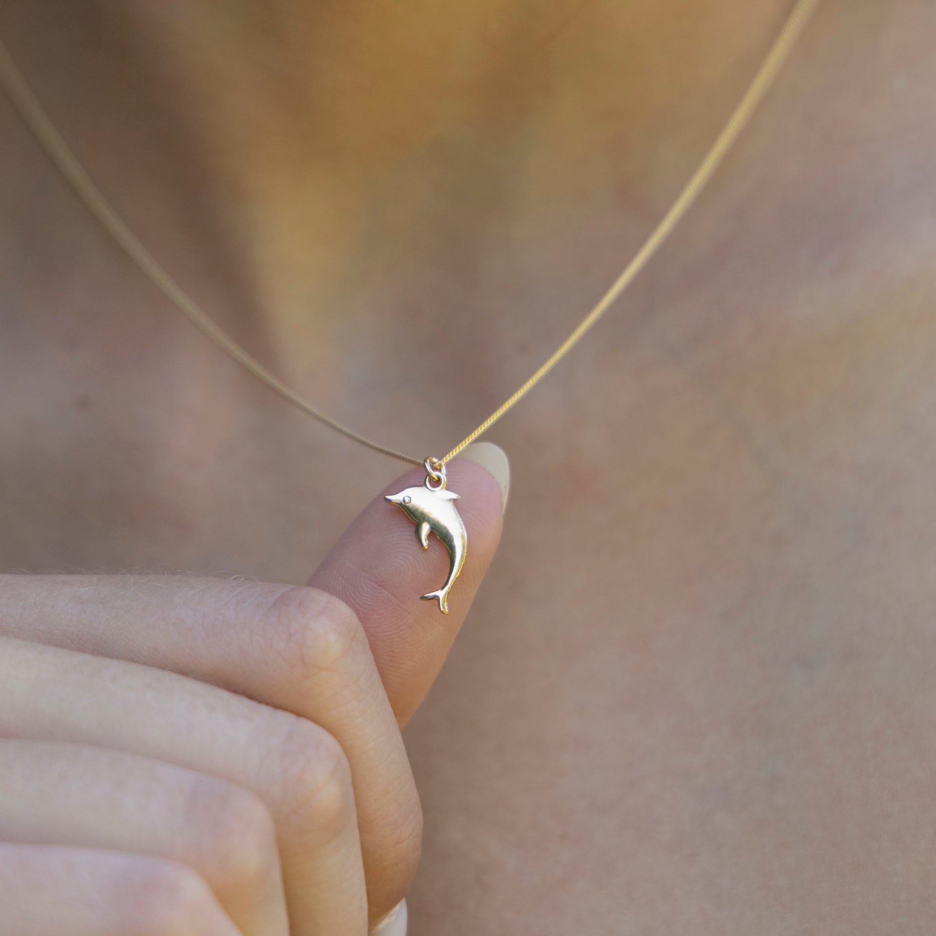 Dolphin Necklace (sterling silver or gold-dipped)