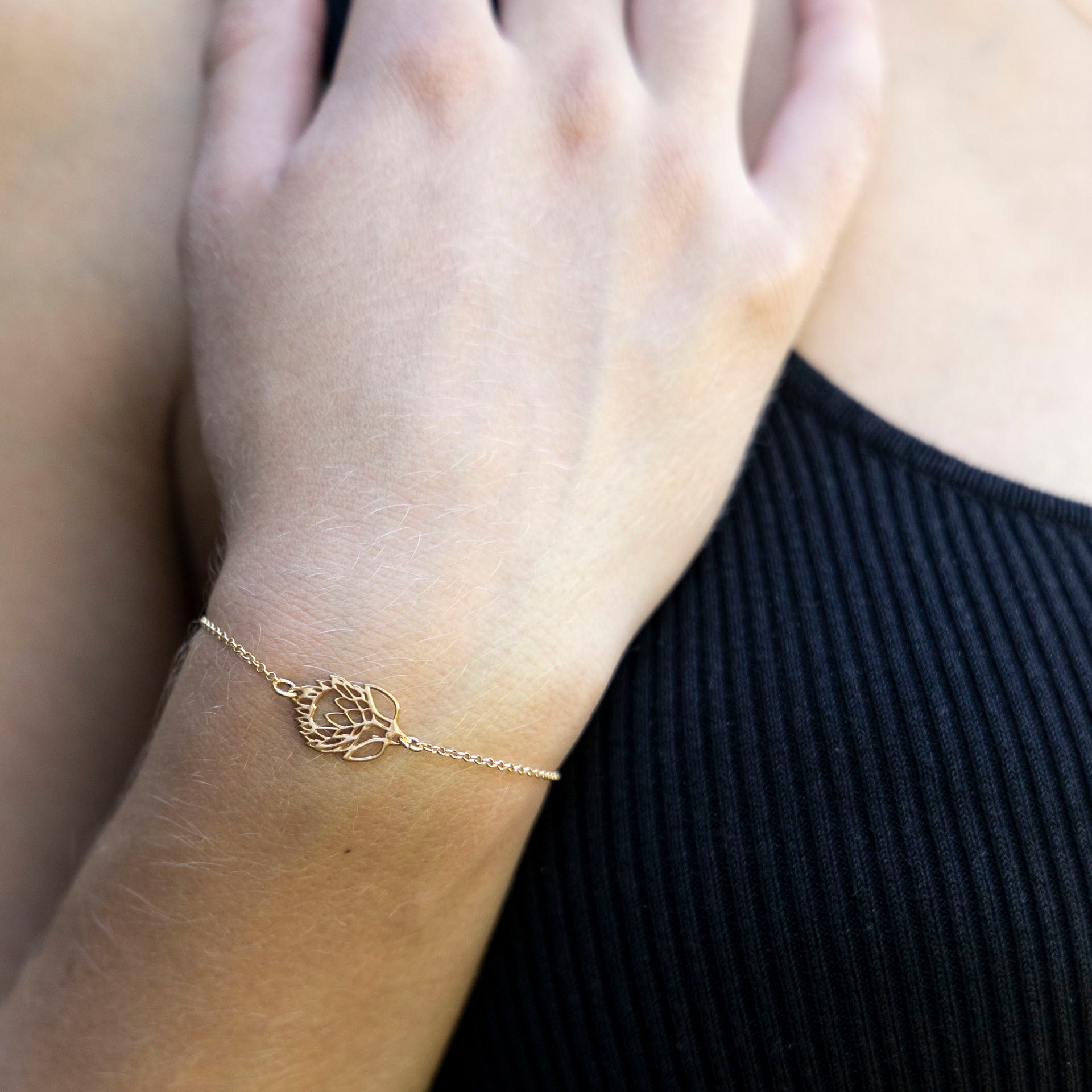 Open Protea Bracelet (sterling silver or gold-dipped)